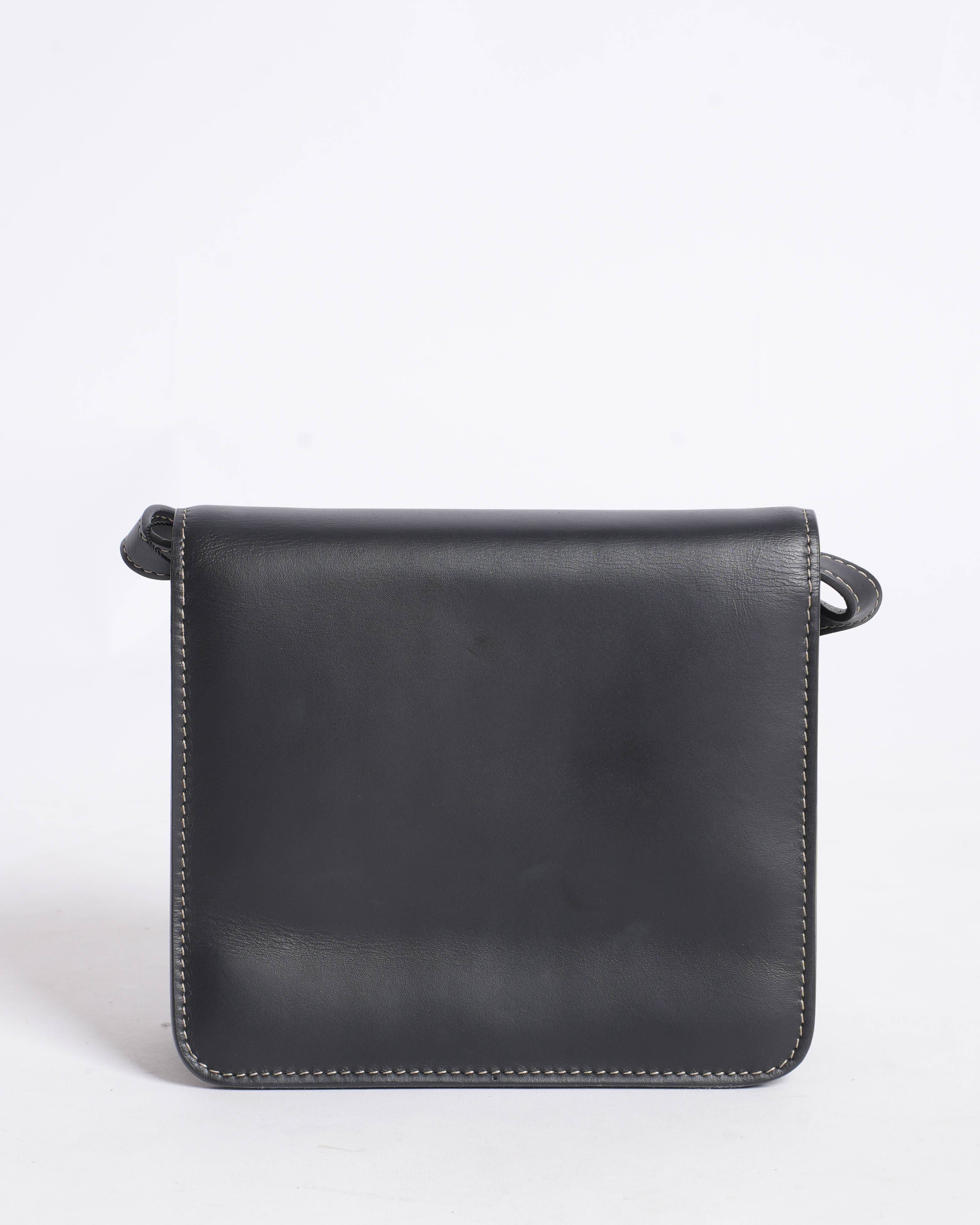 Fendi fab black crossbody bag in smooth calfskin leather
