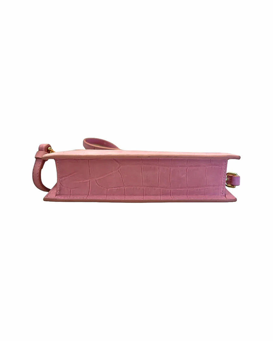 Jacquemus Pink Croc - Embossed Le Chiquito Long Crossbody Bag