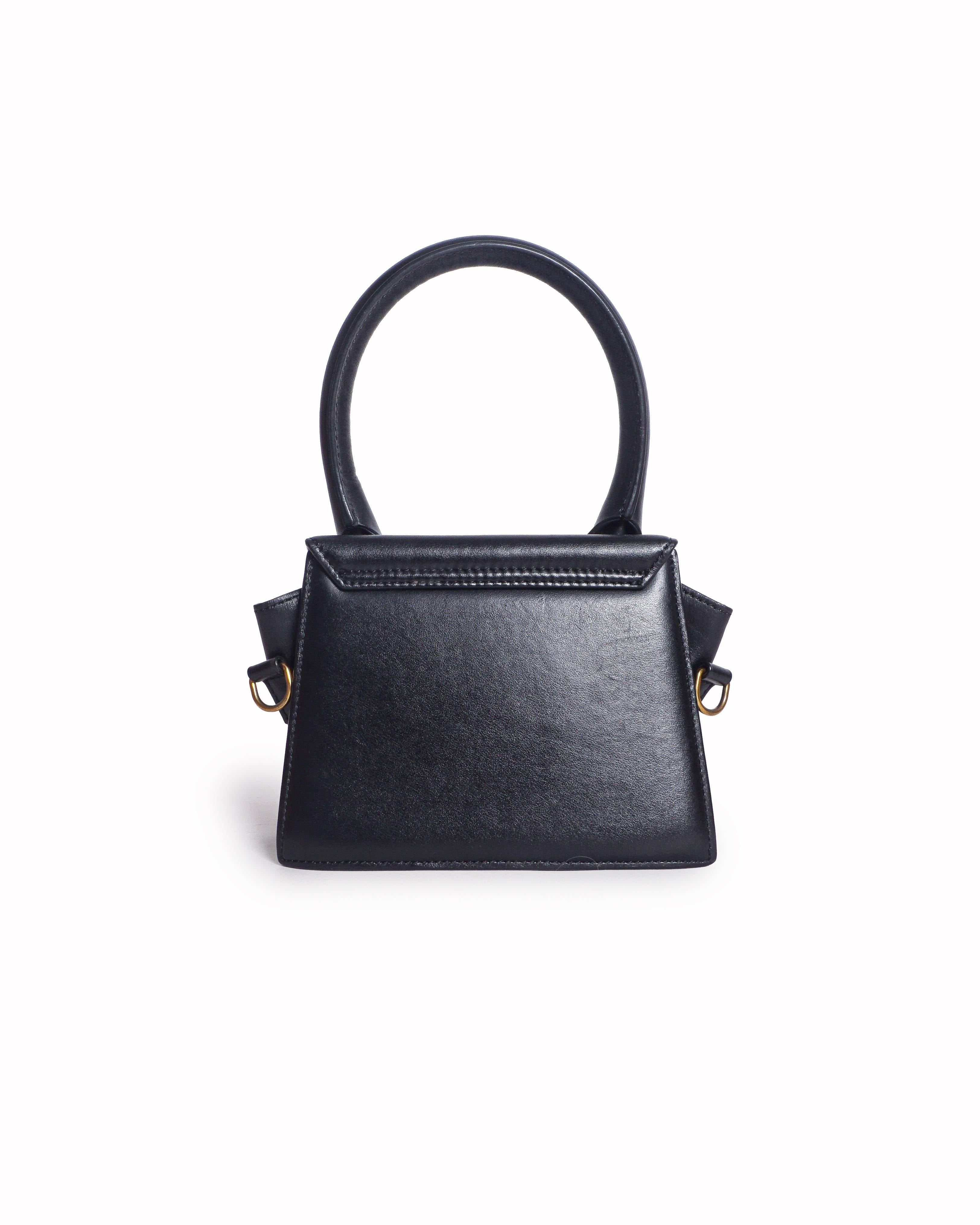 Jacquemus Black Leather Le Chiquito Crossbody Bag