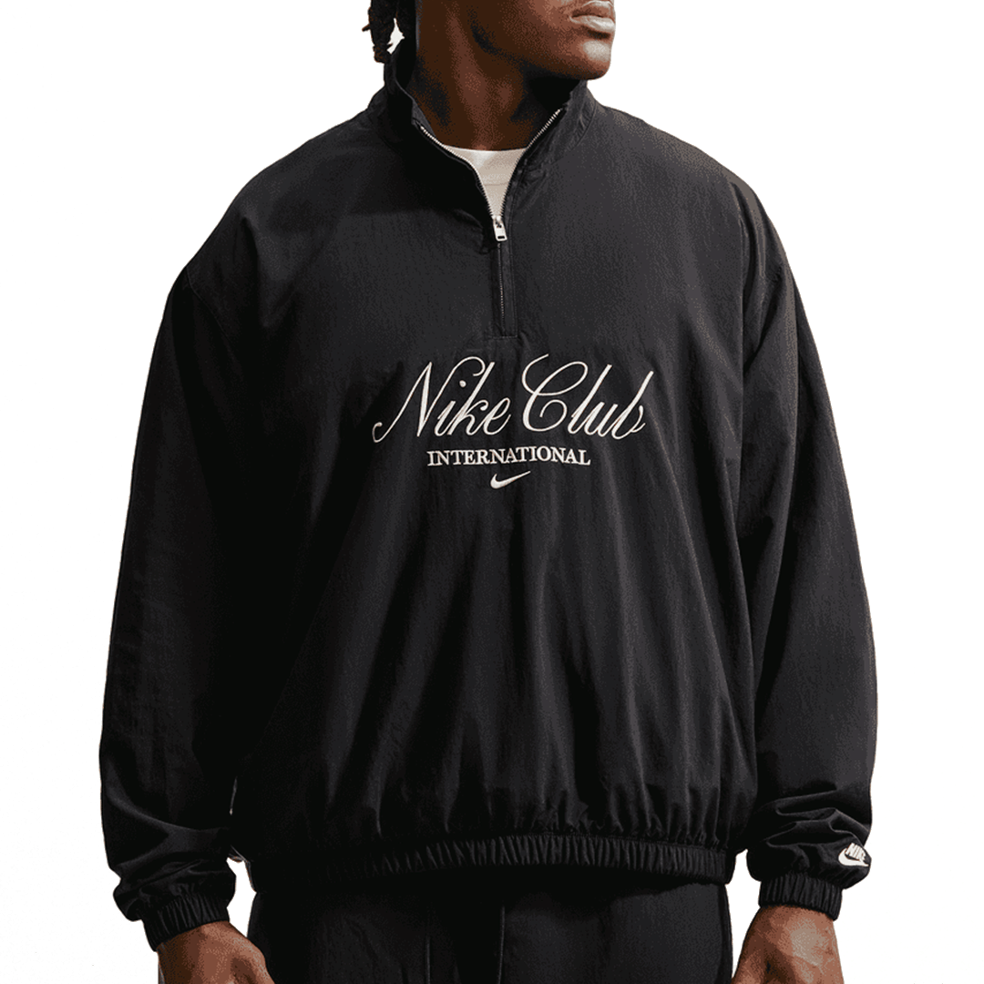 Nike CLUB 1/2 ZIP JACKET BLACK / SANDDRIFT