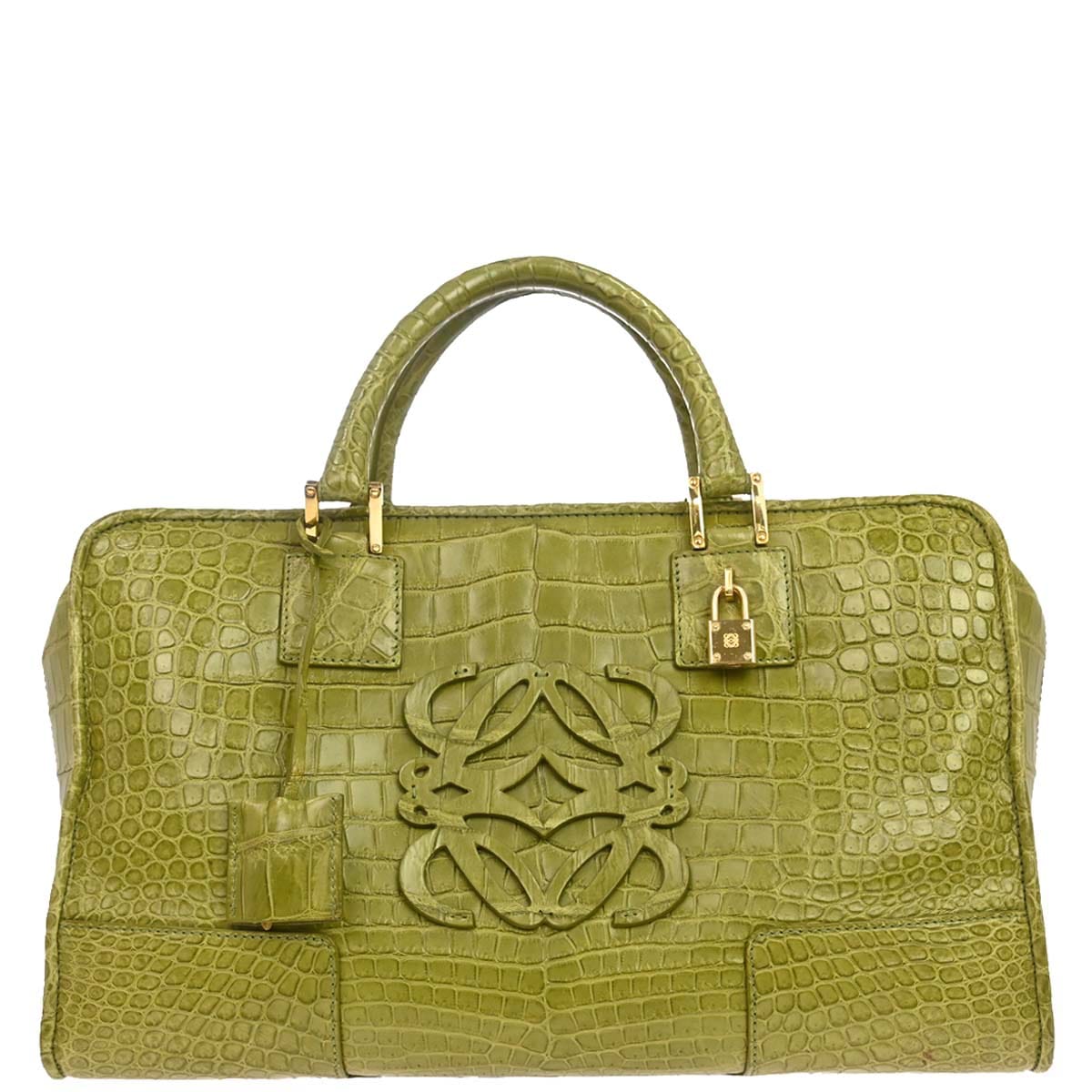 Loewe * Green Crocodile Amazona 36 Handbag