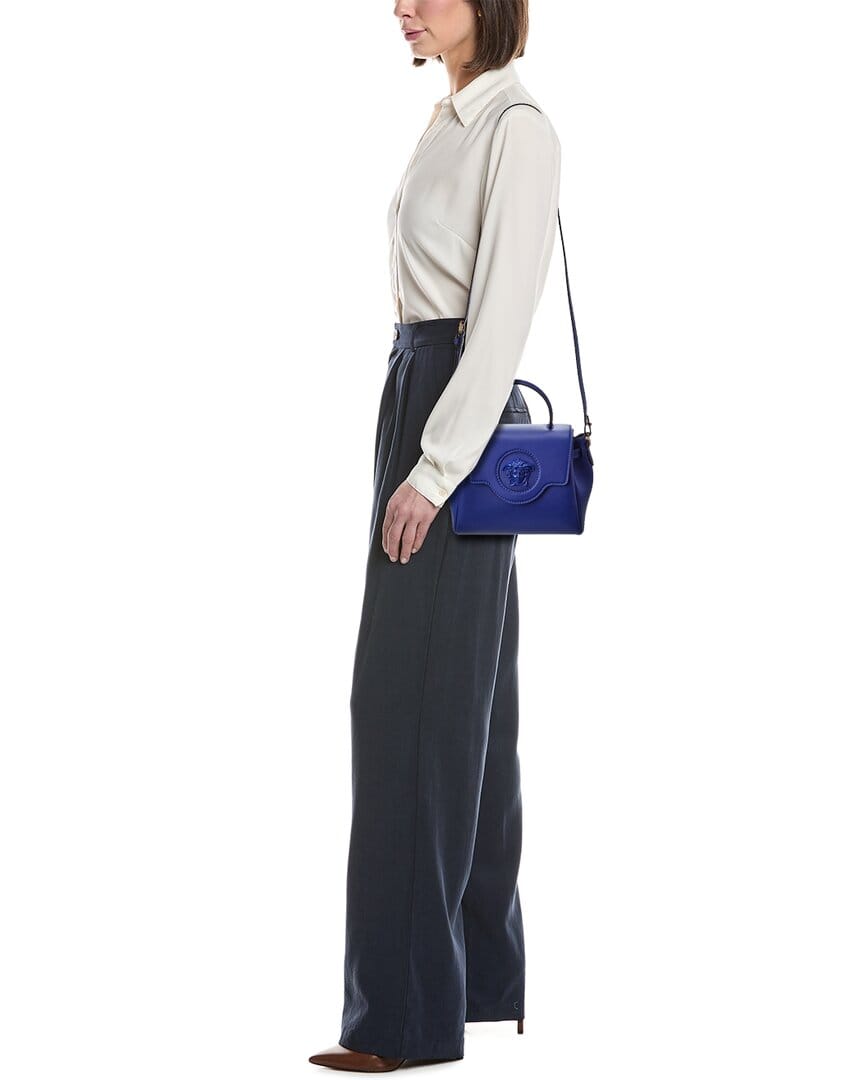 Versace La Medusa Leather Shoulder Bag