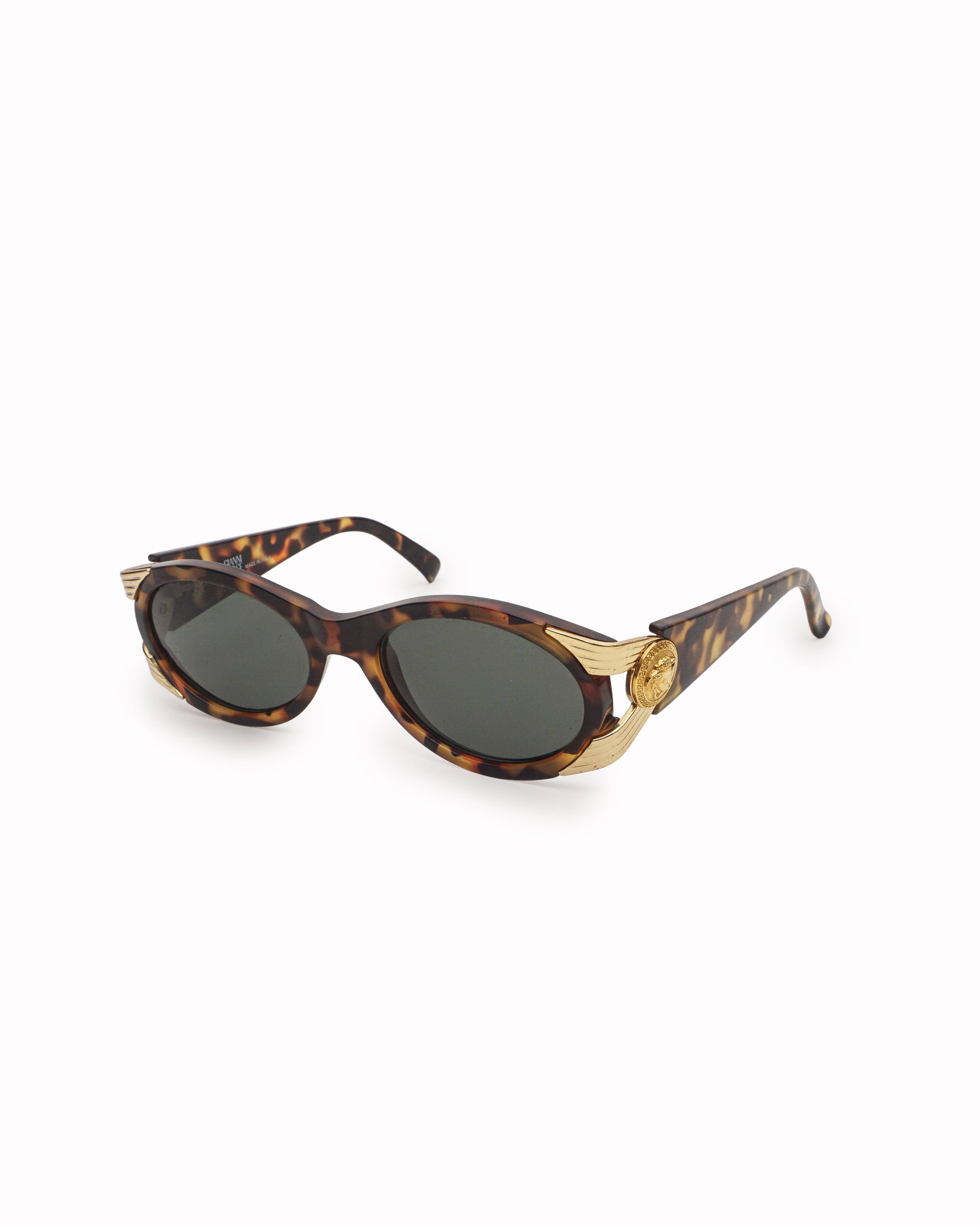Versace Gianni Versace Vintage Tortoise Shell & Gold Medusa Sunglasses