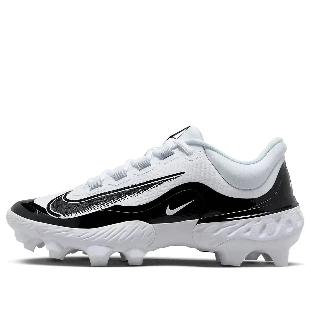 Nike Alpha Huarache EliteLow MCS Men'sWhite Black Baseball Cleats LIQ1206