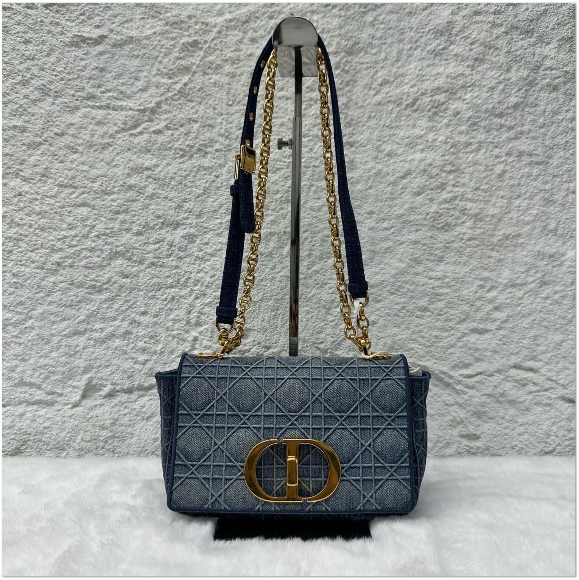 Dior Blue Cannage Denim Caro Shoulder Bag C19495770936