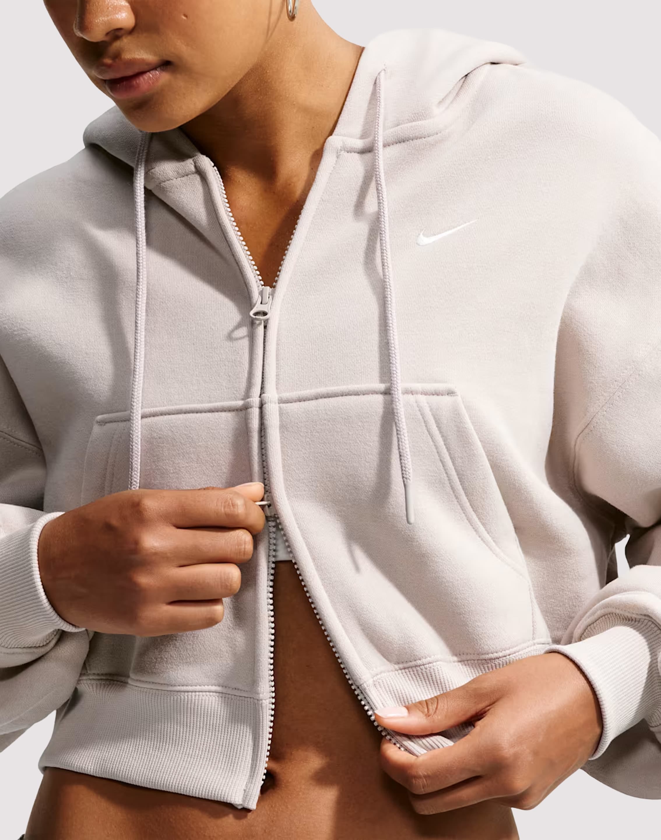 Nike Studio Fleece Cropped Full - Zip Hoodie