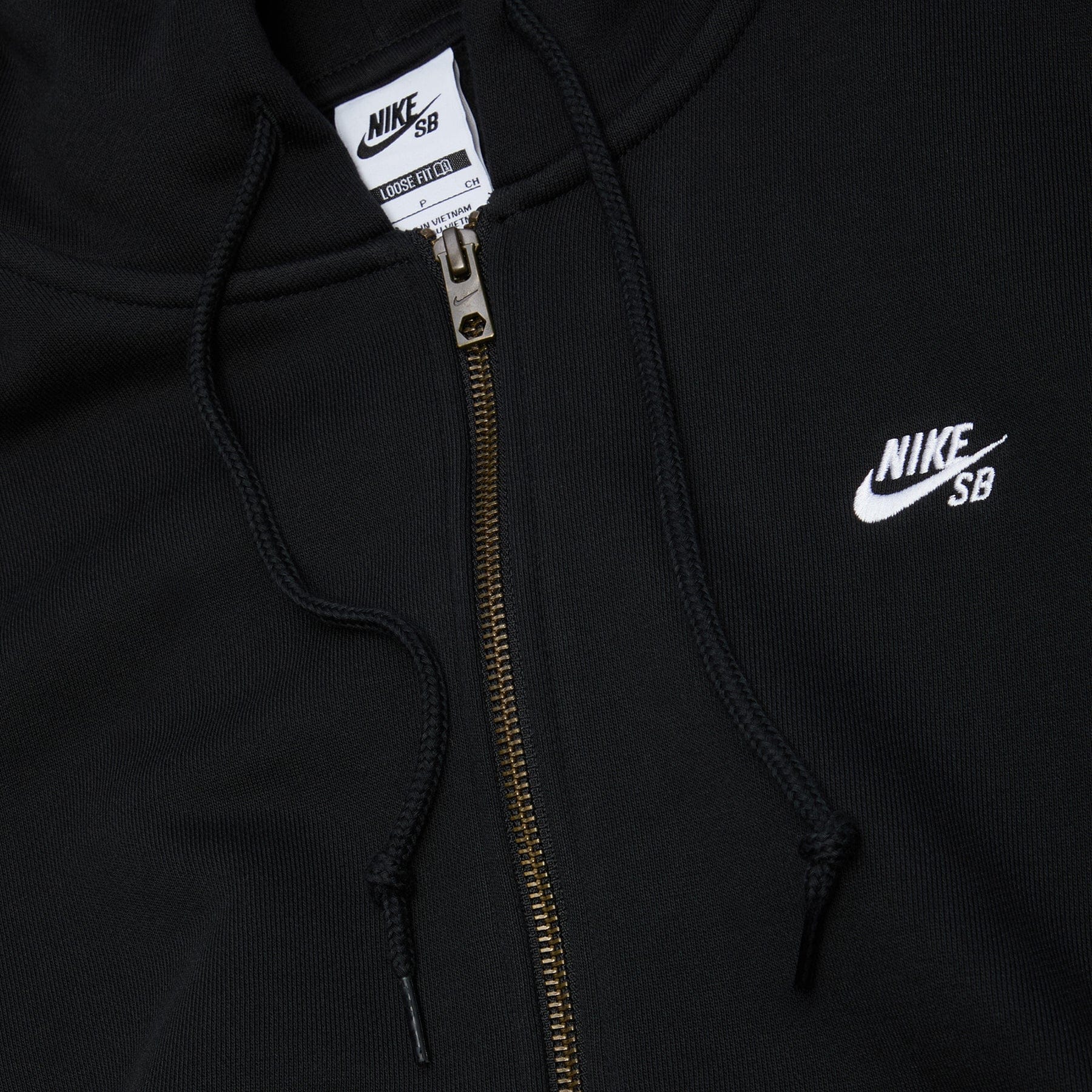 Nike SB Full - Zip Fleece Skate Hoodie (Black/White)