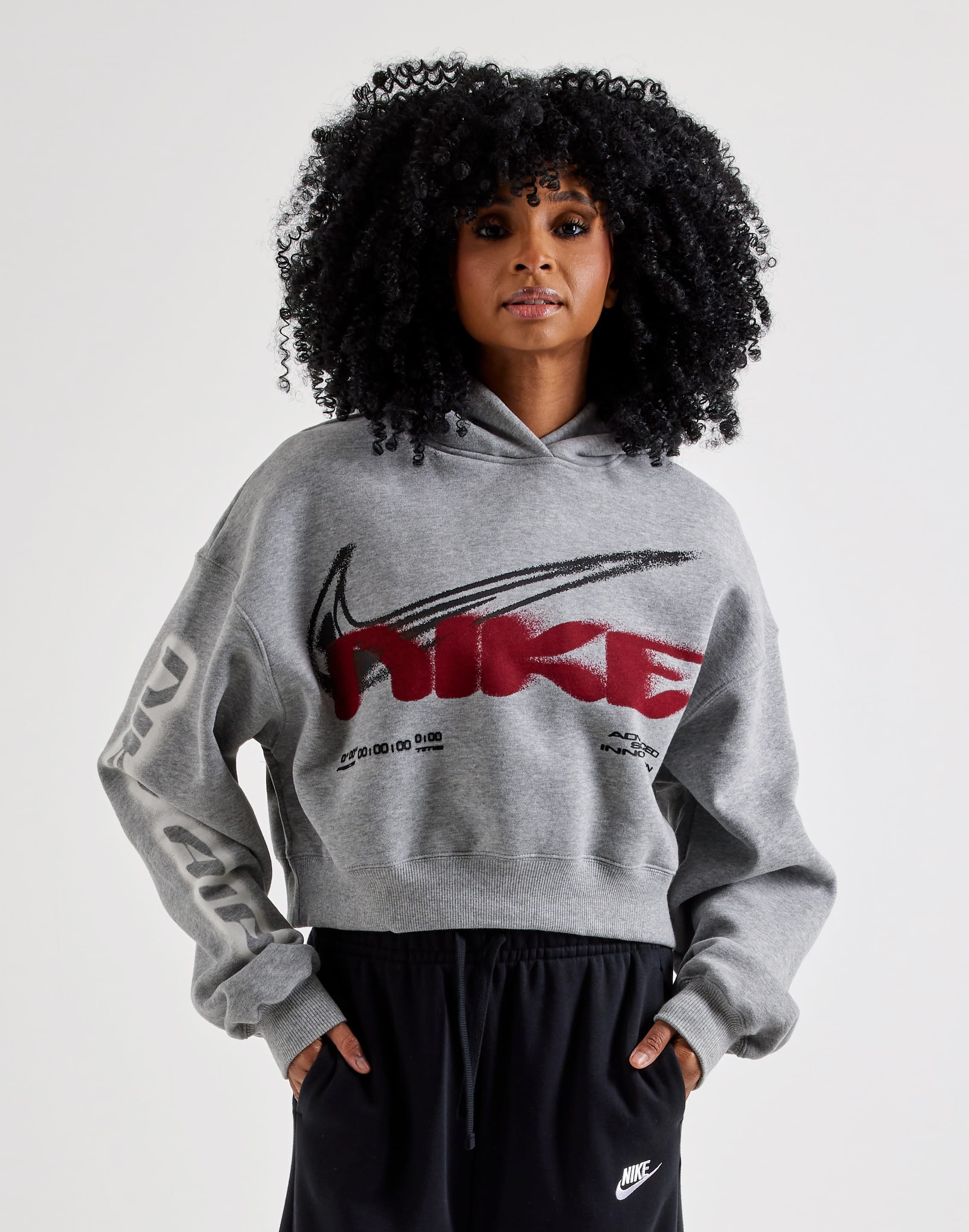 Nike Studio Fleece Oversized Cropped Hoodie