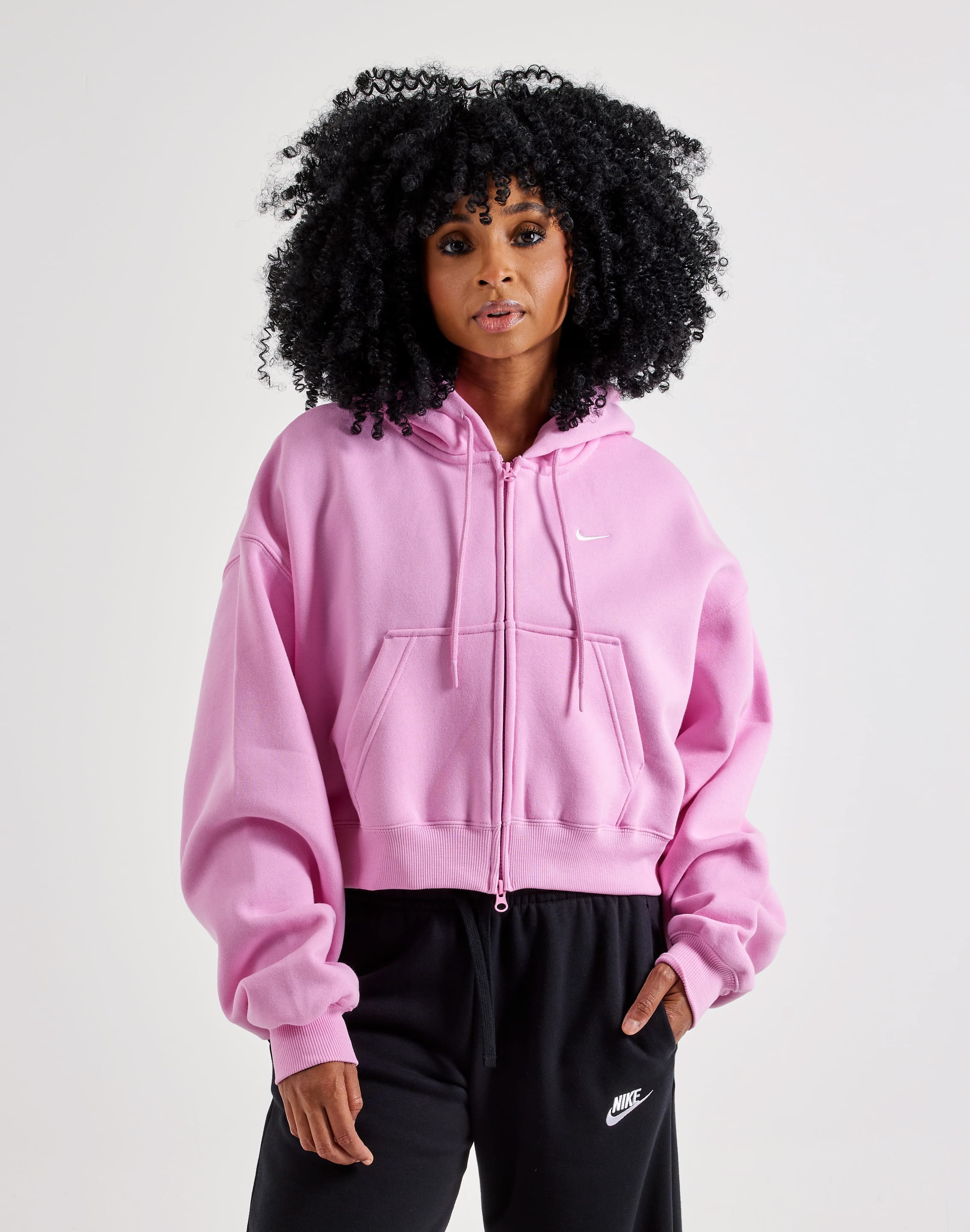 Nike Studio Fleece Medium - Weight Cropped Full - Zip Hoodie