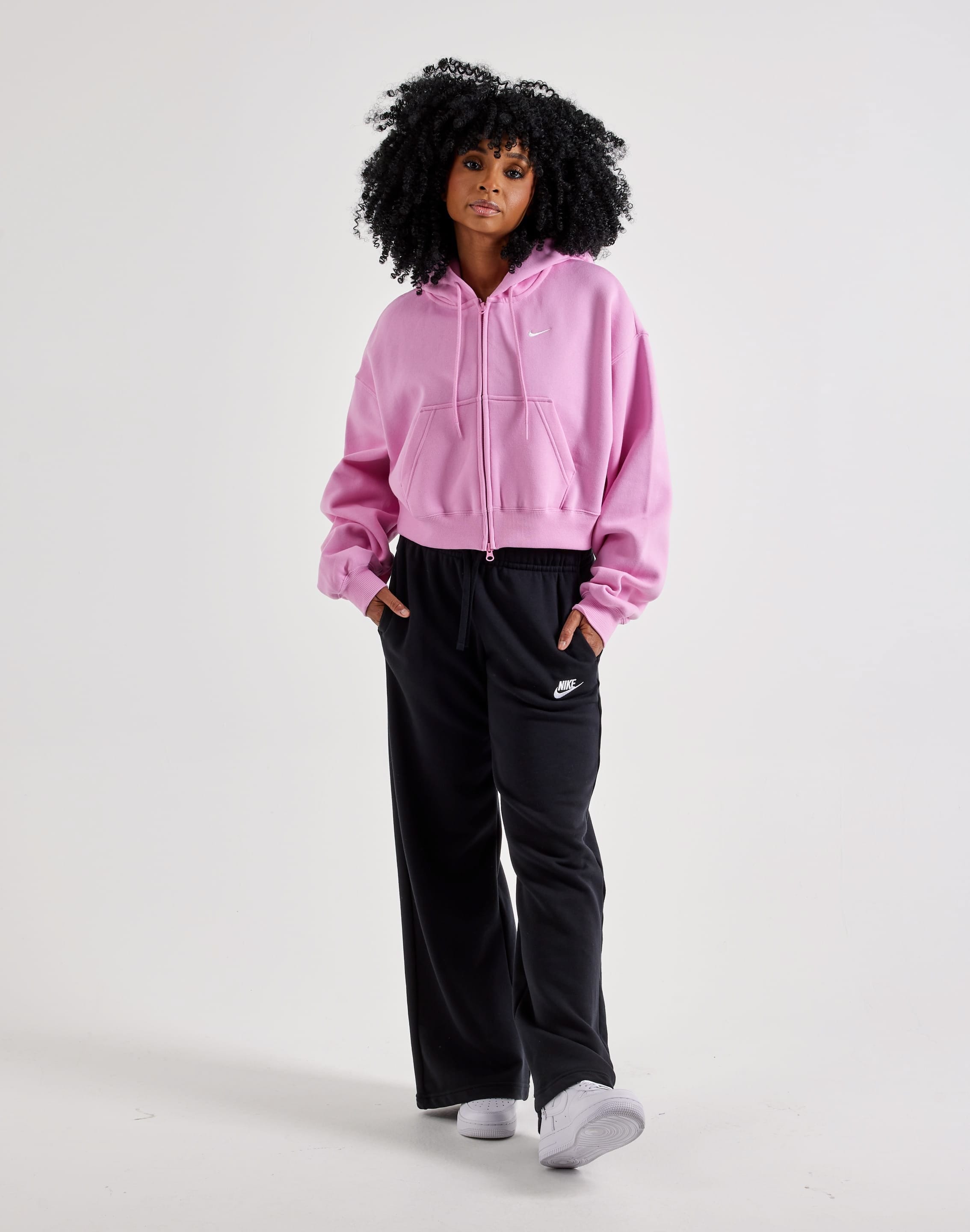 Nike Studio Fleece Medium - Weight Cropped Full - Zip Hoodie