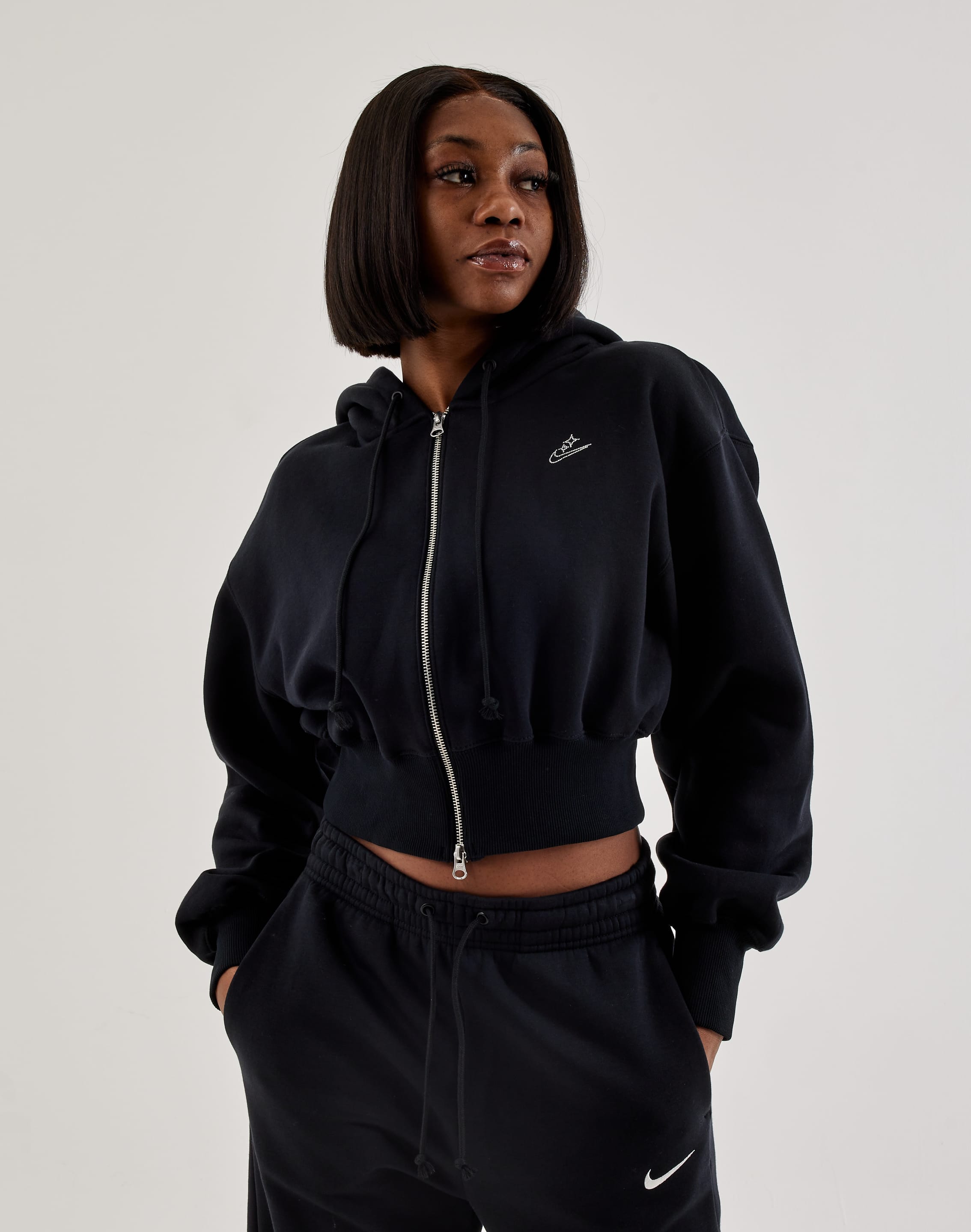 Nike Phoenix Fleece Cropped Full - Zip Hoodie