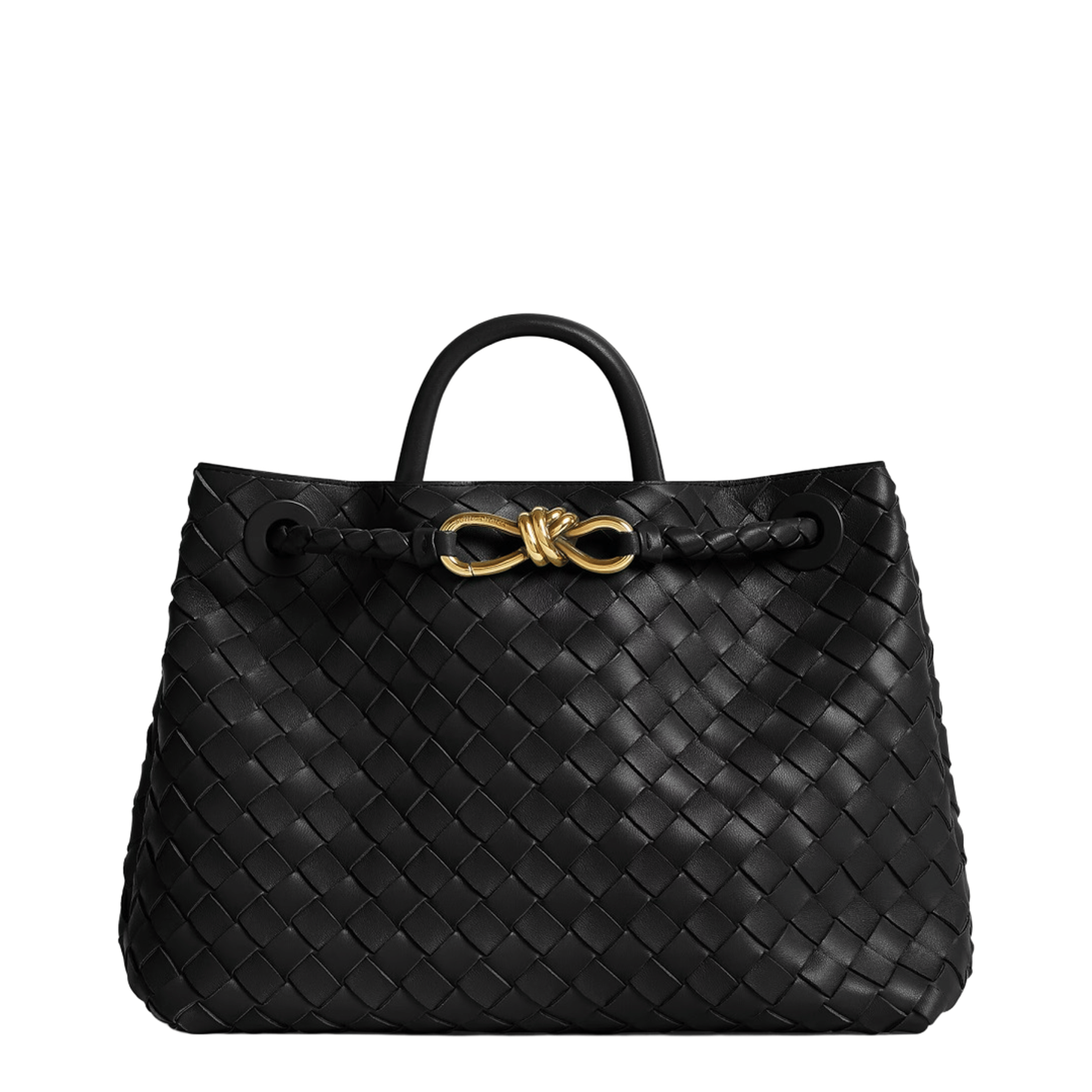 Bottega Veneta Andiamo Medium Lambskin Handbag - Black