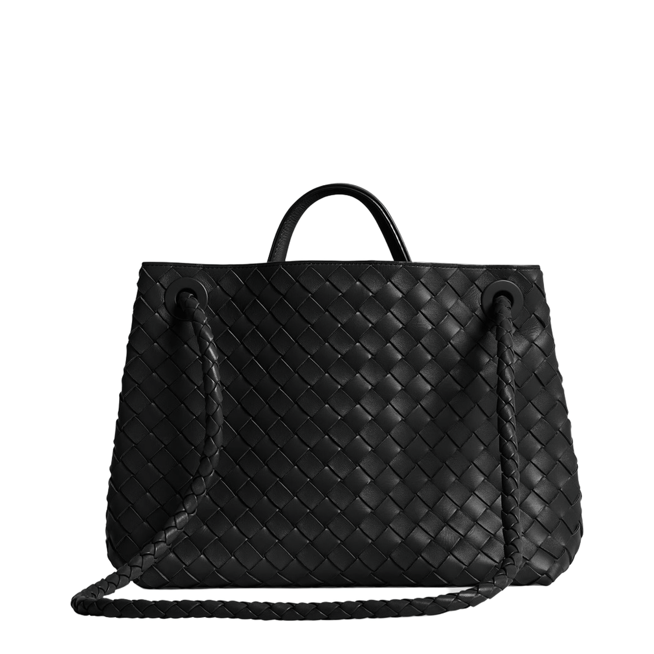 Bottega Veneta Andiamo Medium Lambskin Handbag - Black