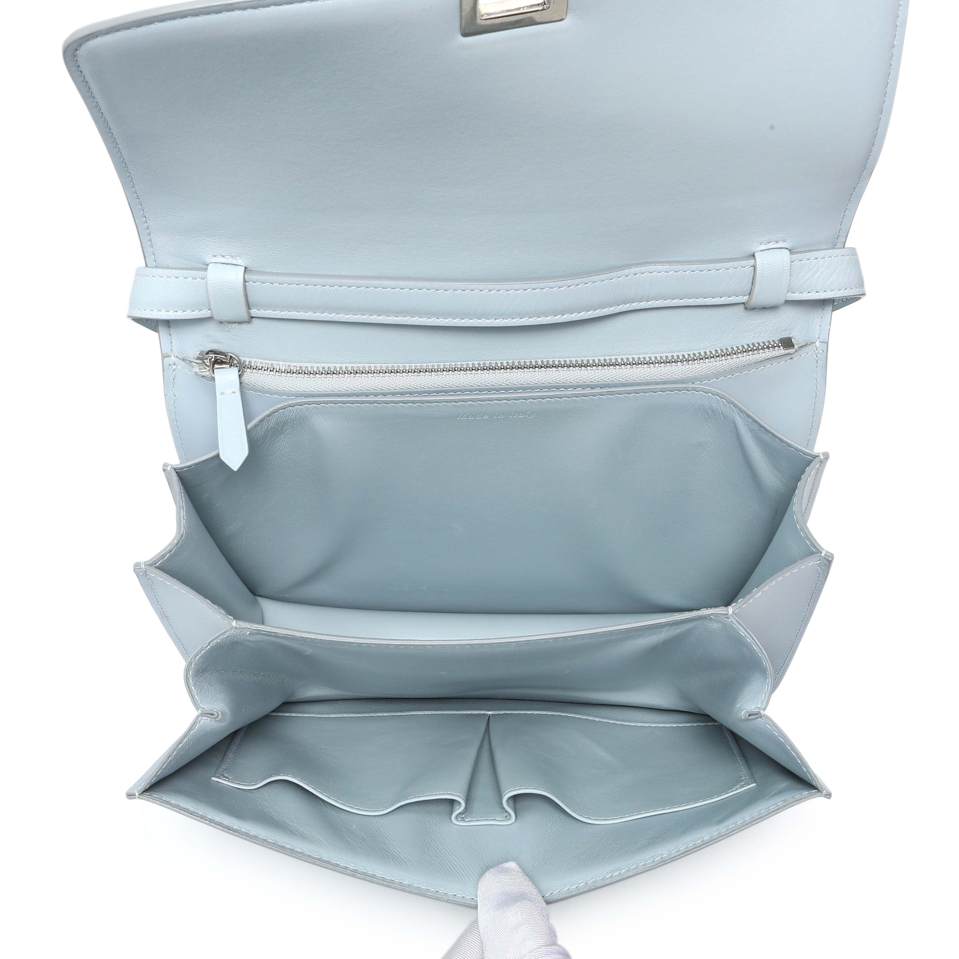 Celine Pale Blue Box Calfskin Medium Classic Flap