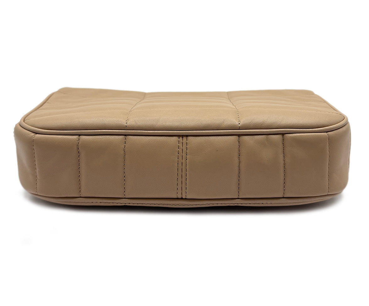Celine Neutral Nude Leather Quilted Handbag