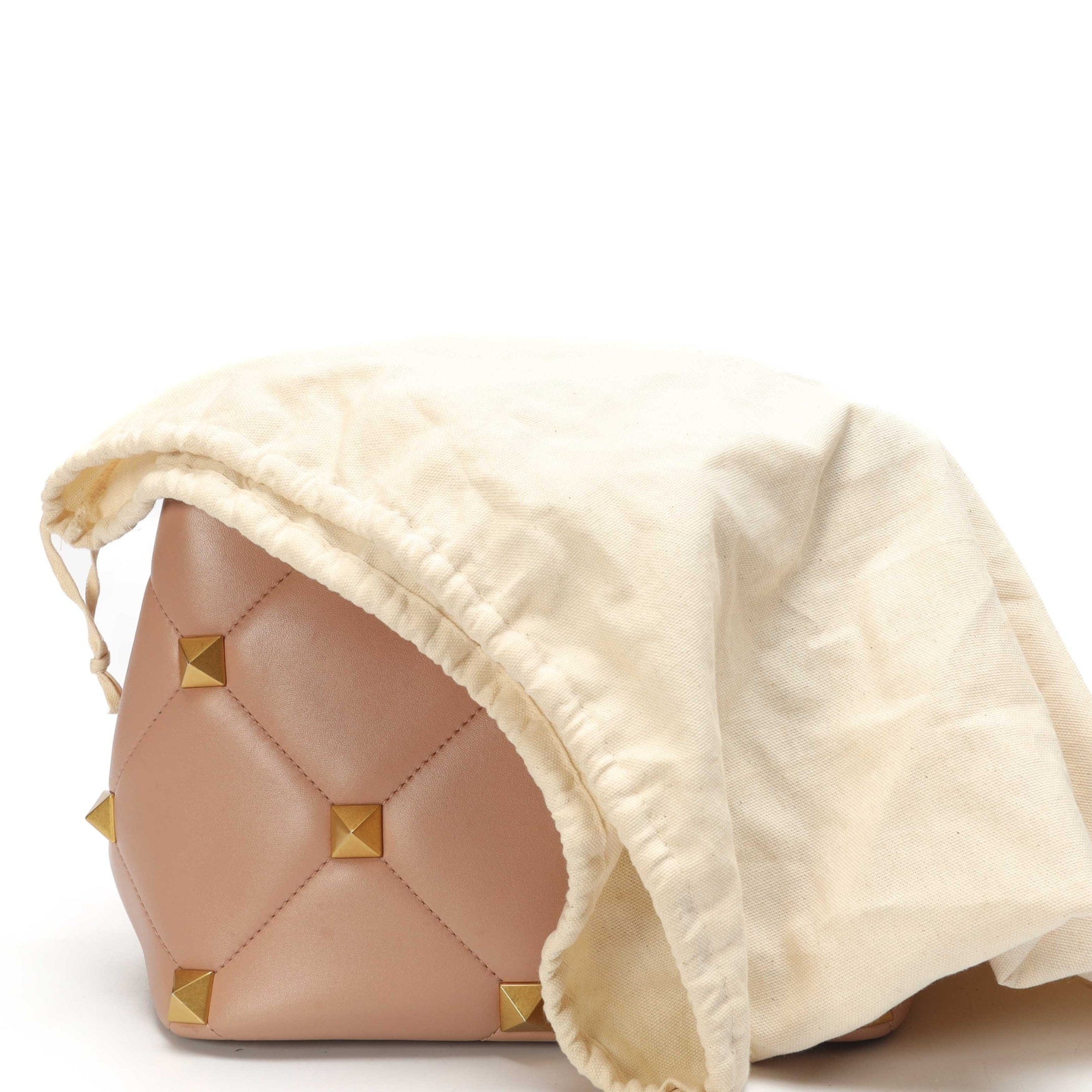 Valentino Roman Stud Dusty Pink Quilted Satchel