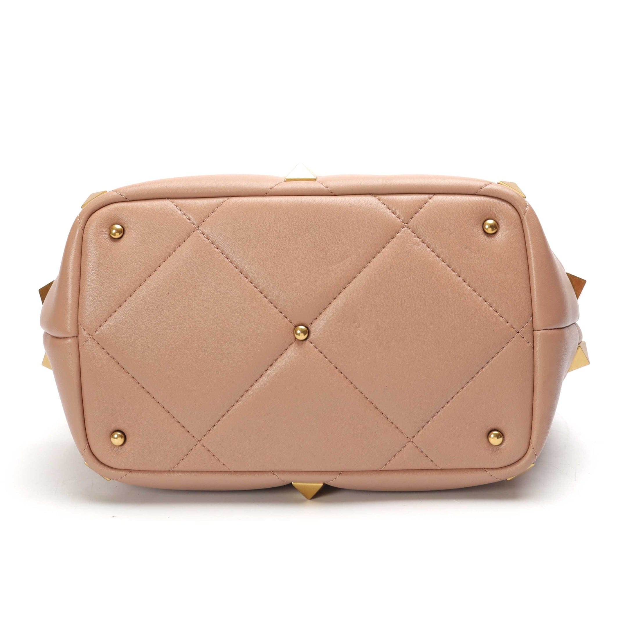 Valentino Roman Stud Dusty Pink Quilted Satchel