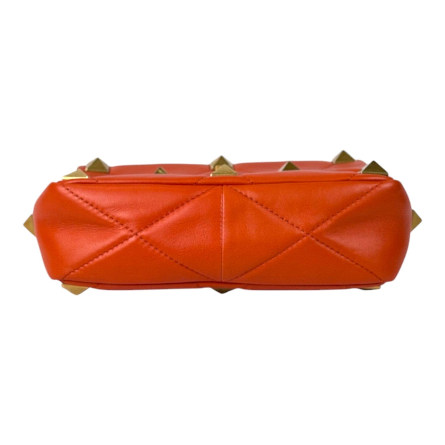Valentino Orange Roman Stud Handle Chain Bag