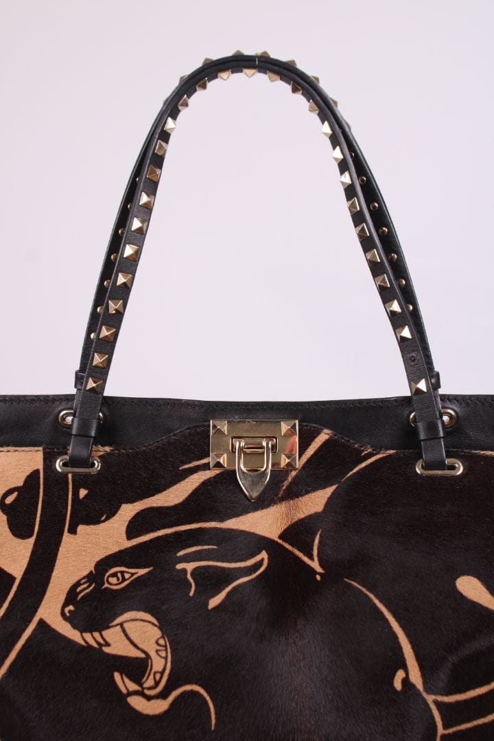 Valentino Jaguar Print Rockstud Brown