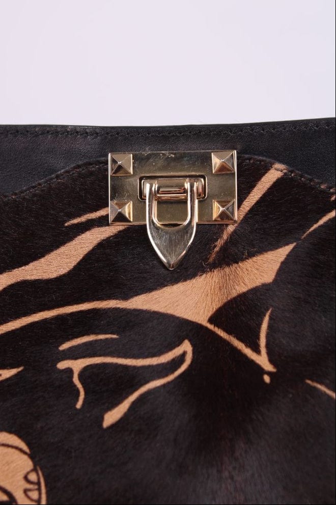 Valentino Jaguar Print Rockstud Brown