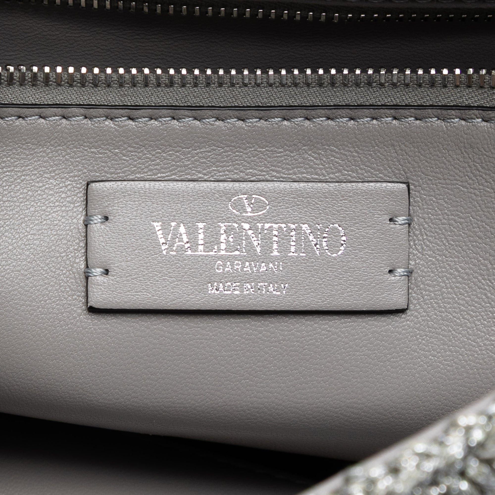 Valentino Large Metallic Knit Roman Stud Satchel