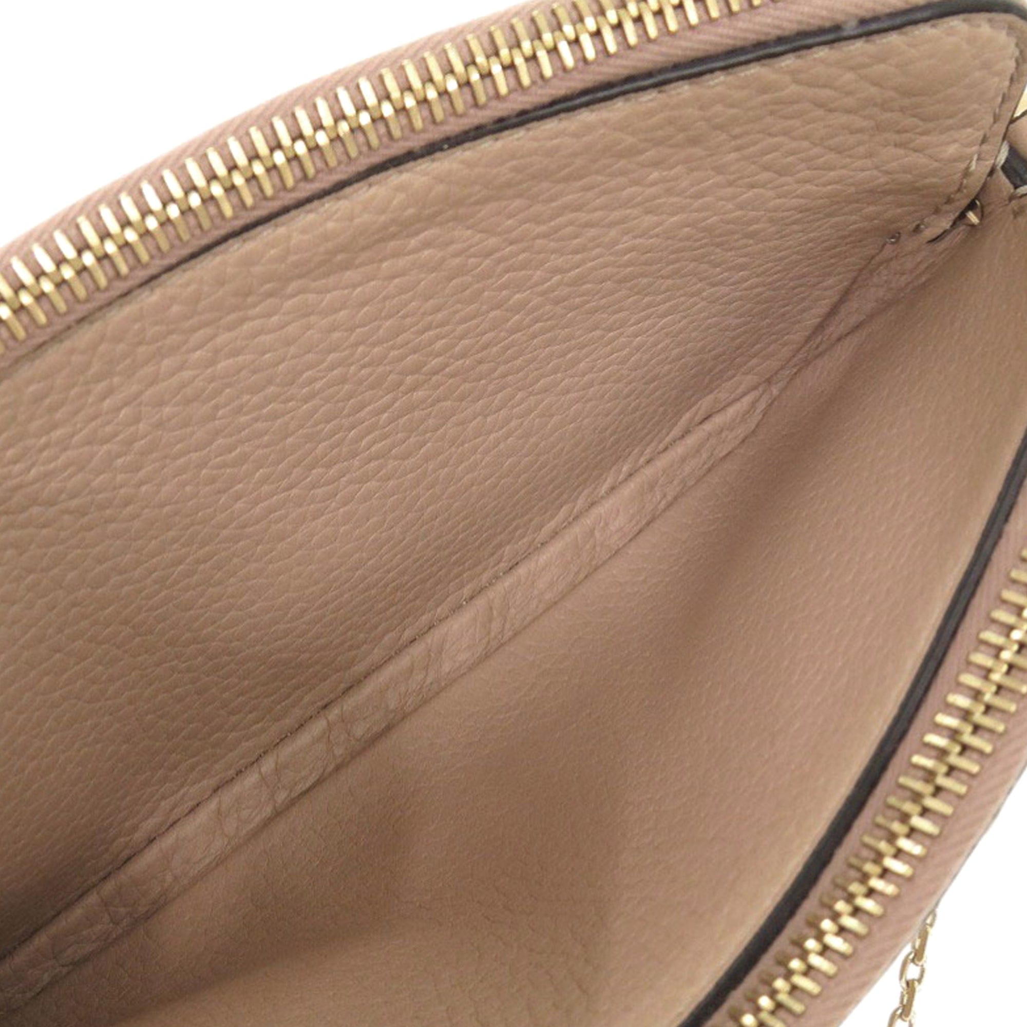 Valentino Pebbled Calfskin Rockstud Double Zip Chain Pouch
