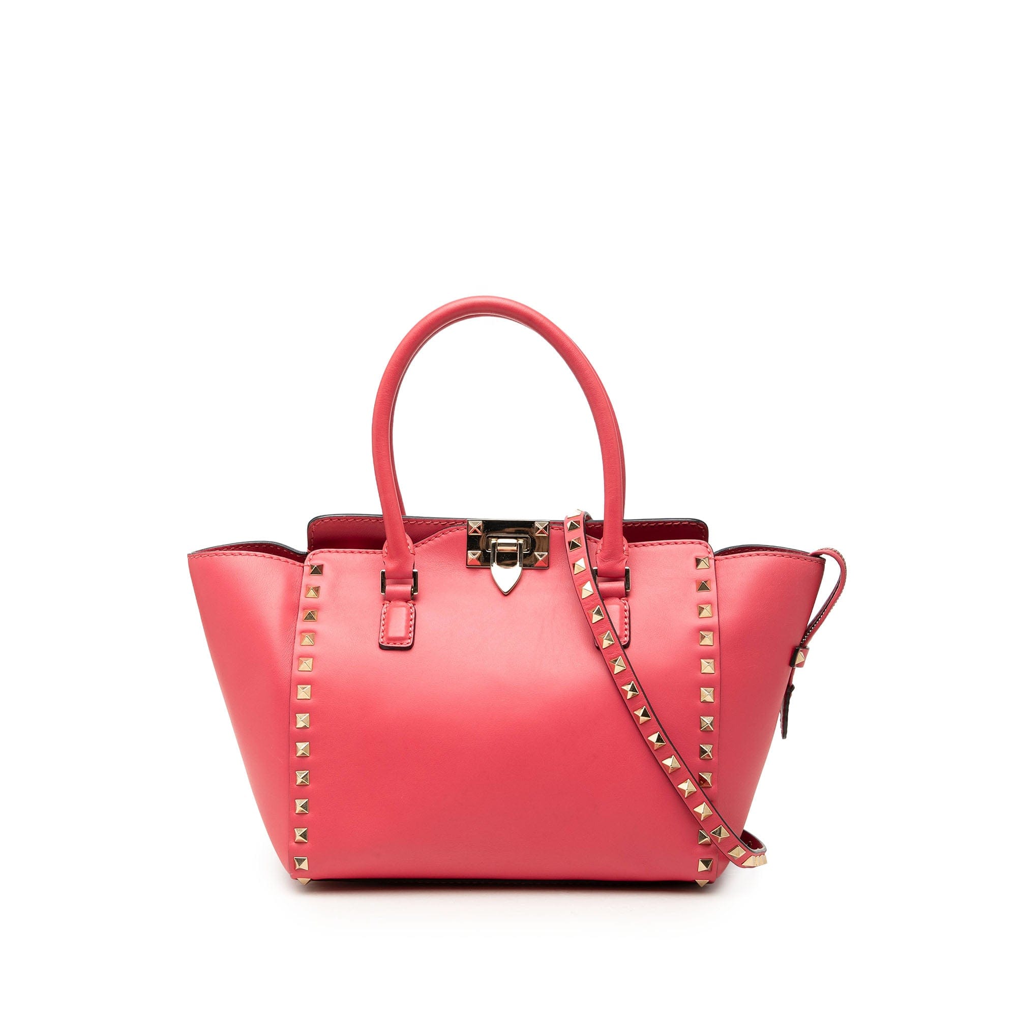 Valentino Small Leather Rockstud Trapeze Satchel