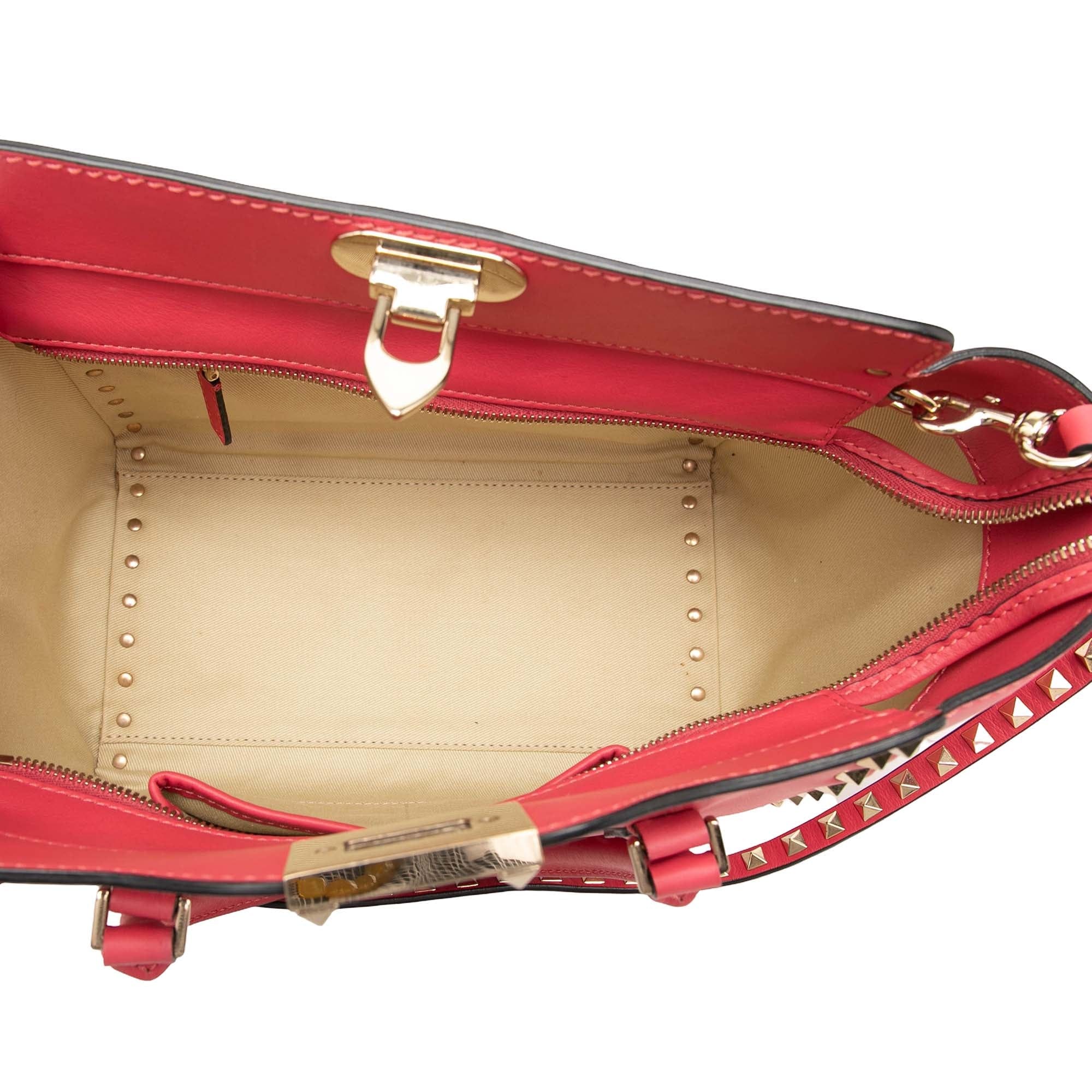Valentino Small Leather Rockstud Trapeze Satchel