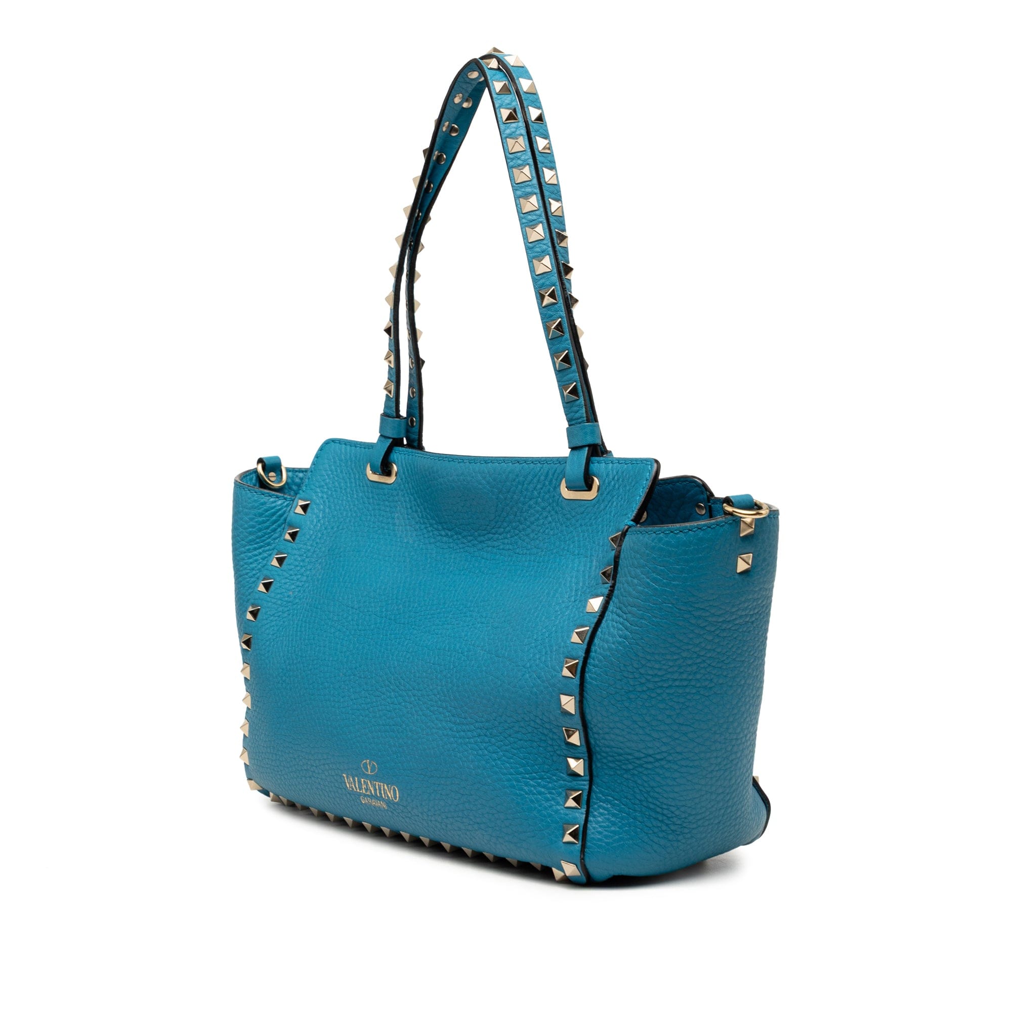 Valentino Small Grained Calfskin Rockstud Trapeze Satchel