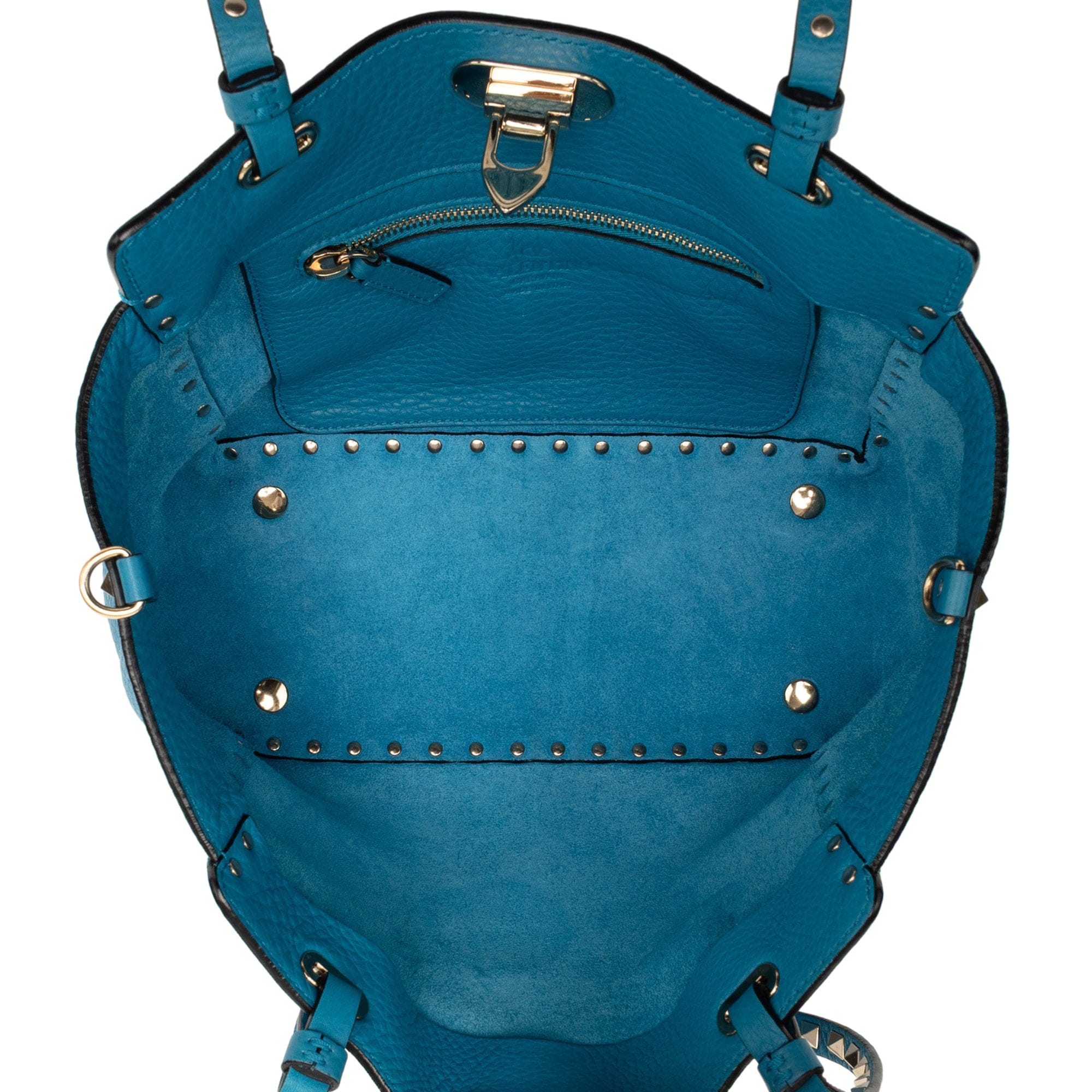 Valentino Small Grained Calfskin Rockstud Trapeze Satchel