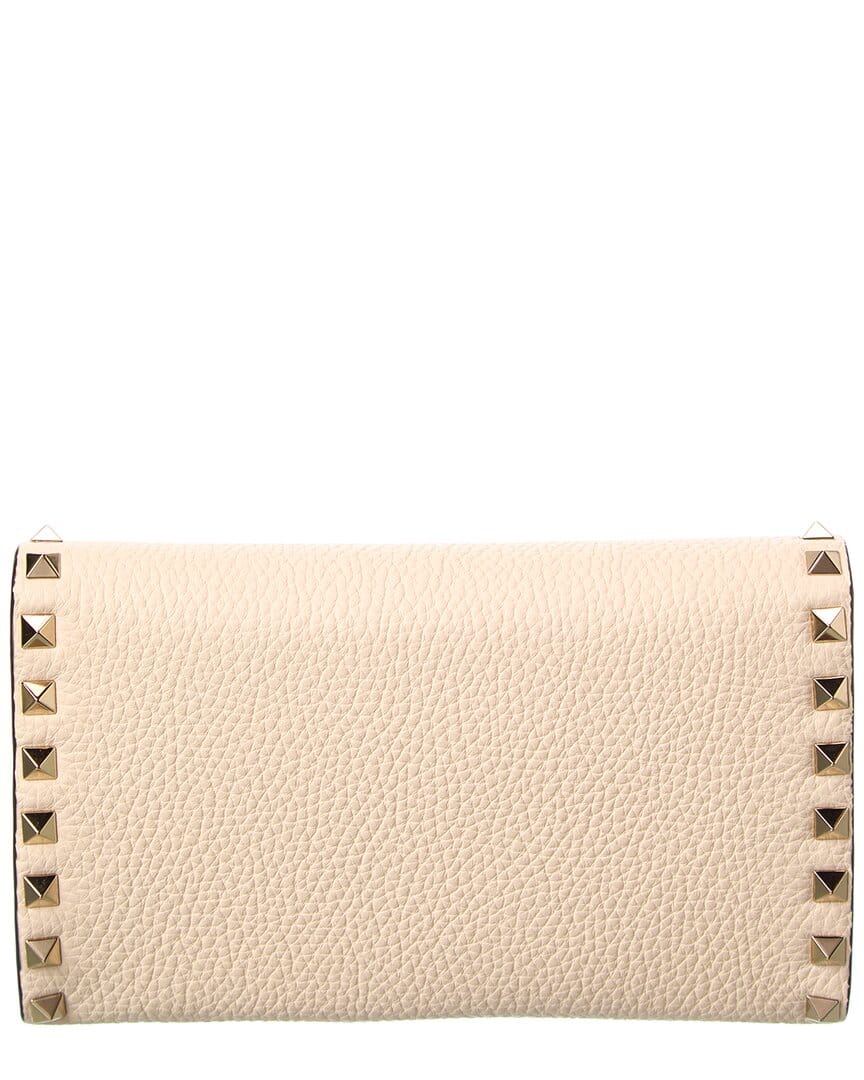 Valentino Rockstud Mini Grainy Leather Wallet On Chain