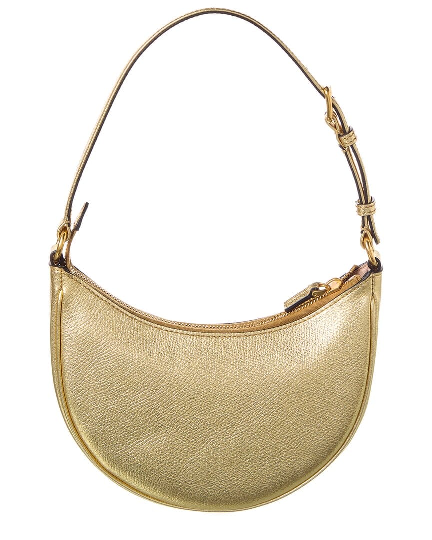 Valentino Vlogo Signature Mini Leather Hobo Bag, Gold
