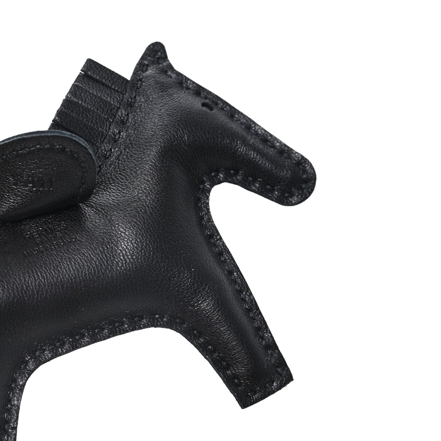 Hermes Milo Lambskin Grigri Rodeo Horse Bag Charm PM So Black