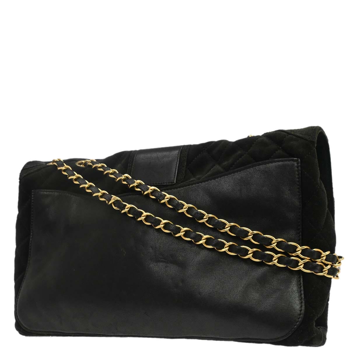 Chanel 2008 - 2009 Black Suede 2.55 Union Jack Jumbo Flap Bag