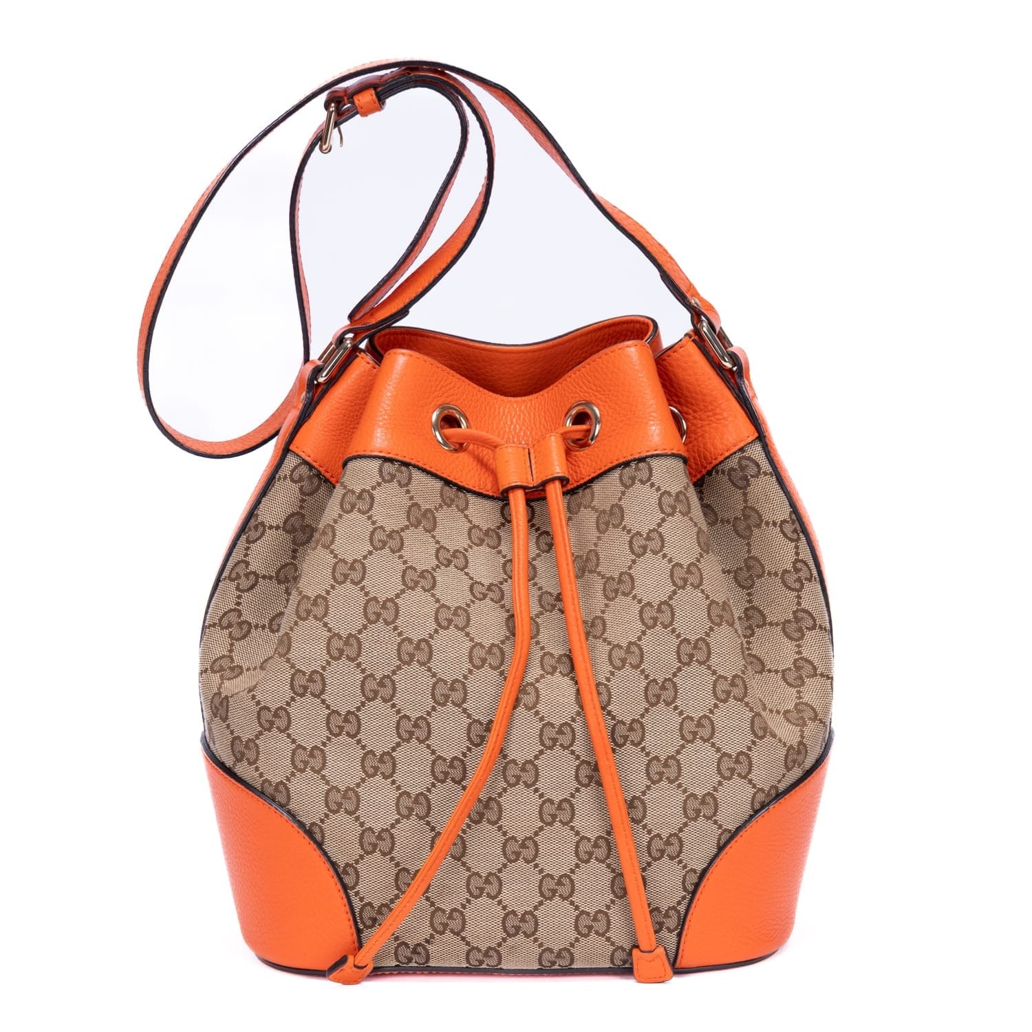 Gucci Beige/Orange Calf Leather Bucket Trim OAG8663