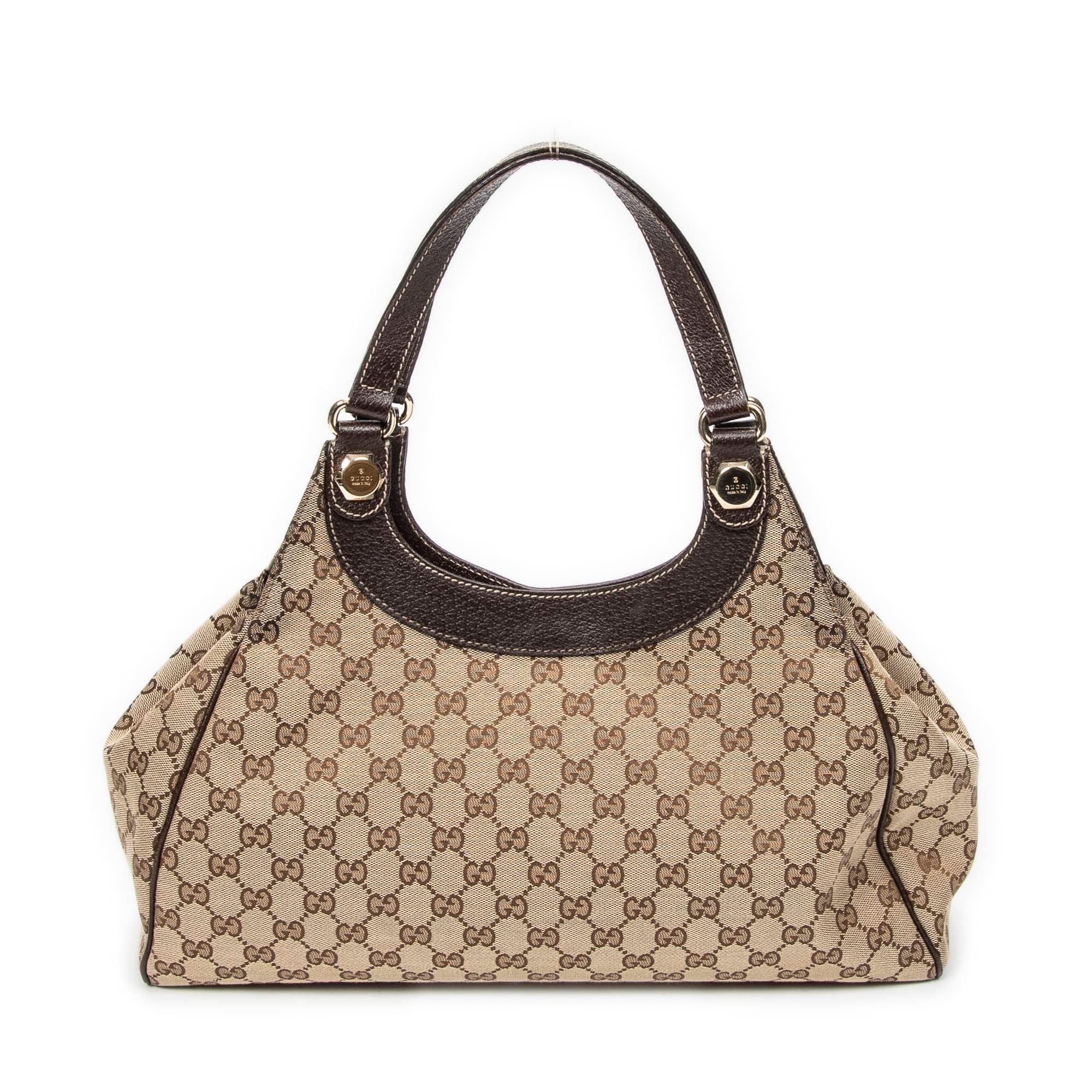 Gucci Beige/Brown Canvas Medium Charmy Shoulder Bag ABC5456