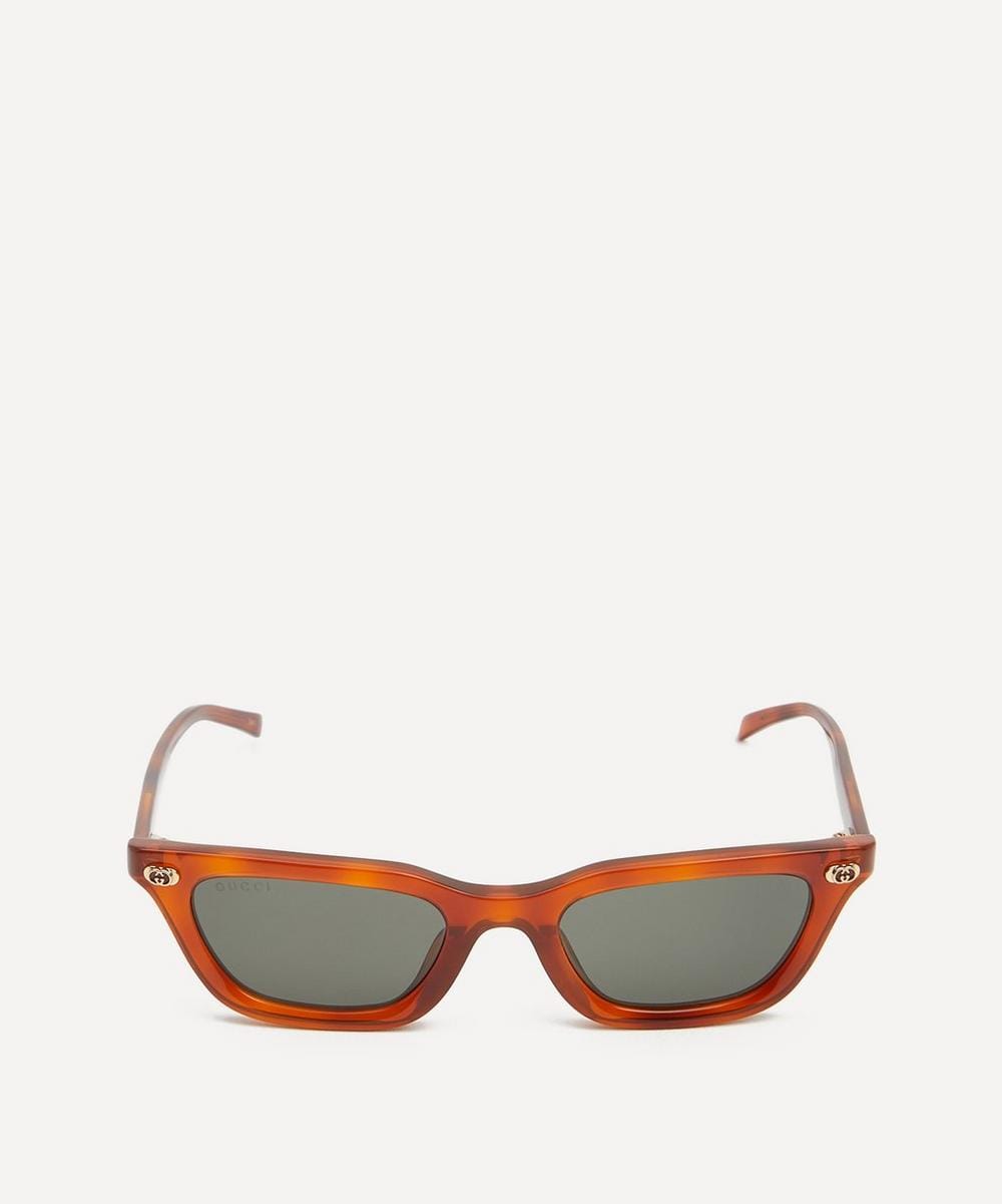 Gucci Slim Square Havana Acetate Sunglasses
