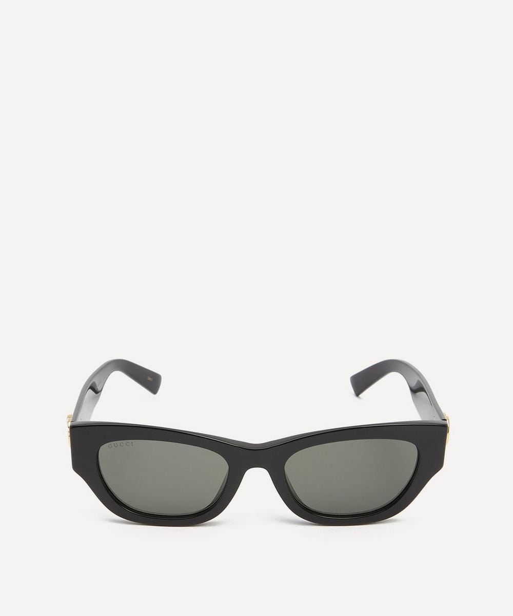Gucci Curved Square Black Acetate Sunglasses
