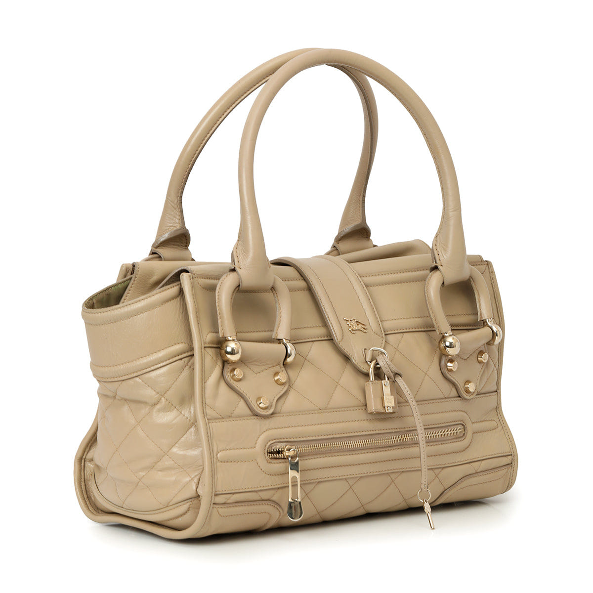 Burberry Quilted Leather Manor Bag One Size