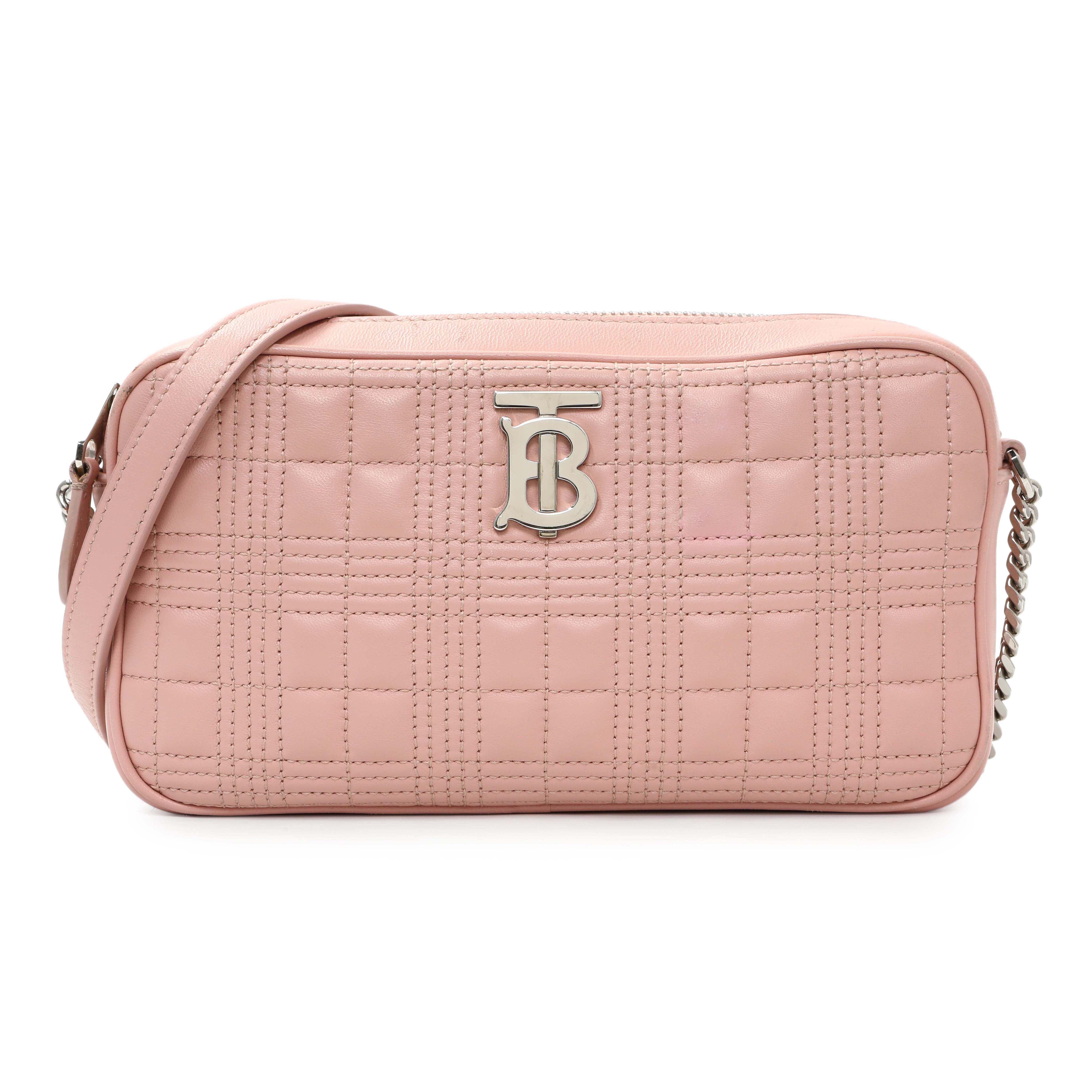 Burberry Pink Quilted Calfskin Lola Camera Bag