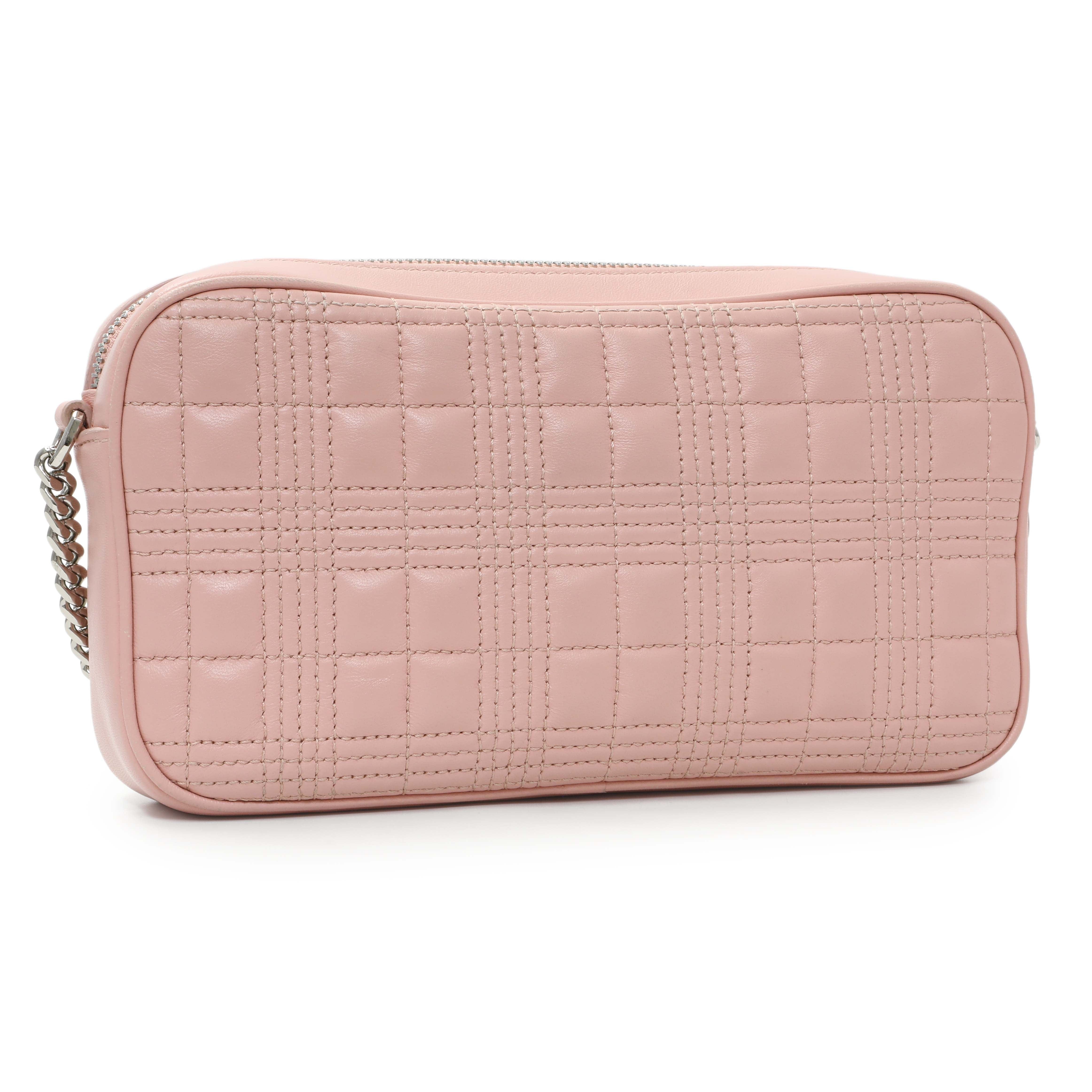 Burberry Pink Quilted Calfskin Lola Camera Bag