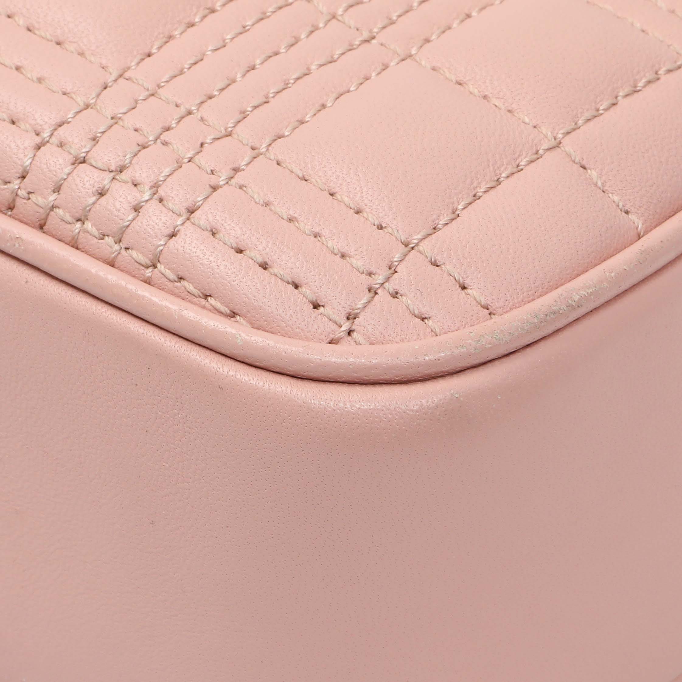 Burberry Pink Quilted Calfskin Lola Camera Bag