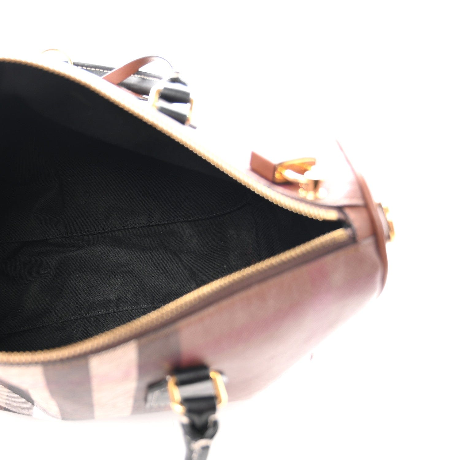 Burberry E - canvas Check Bowling Bag Dark Birch Brown
