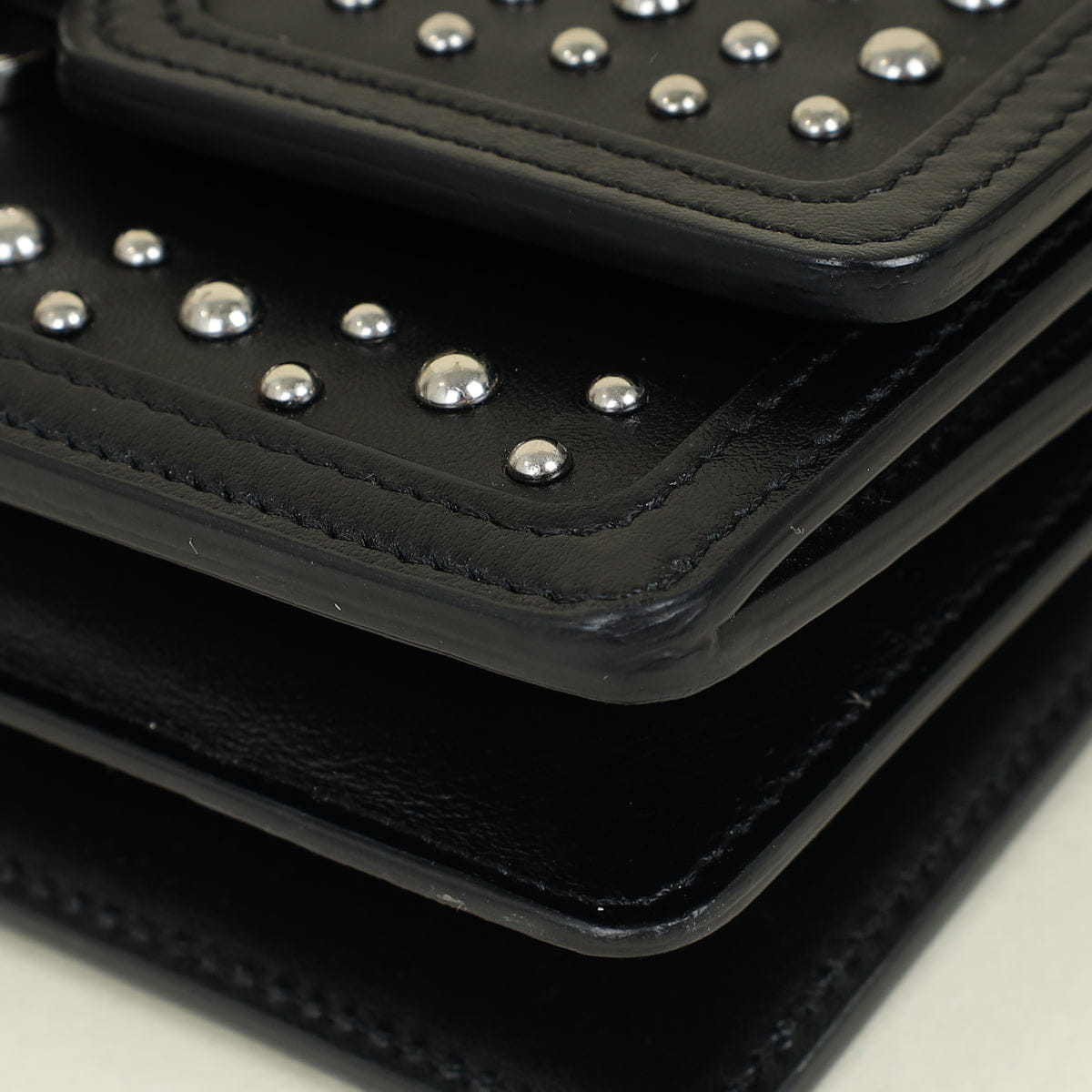 Burberry Black TB Logo Studded Mini Chain Bag
