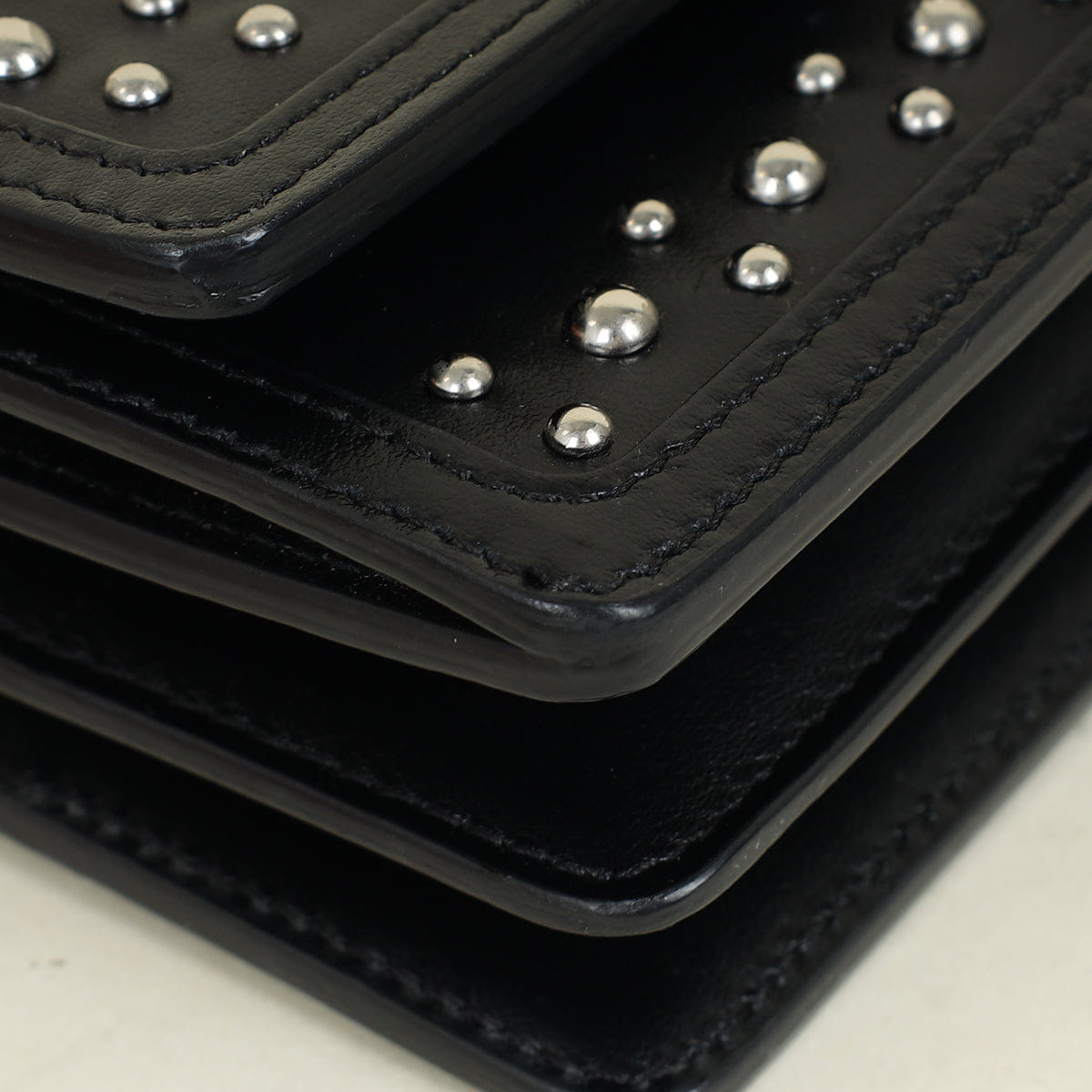 Burberry Black TB Logo Studded Mini Chain Bag
