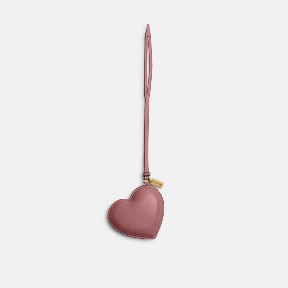 Coach Heart Puffy Bag Charm Brass Peony