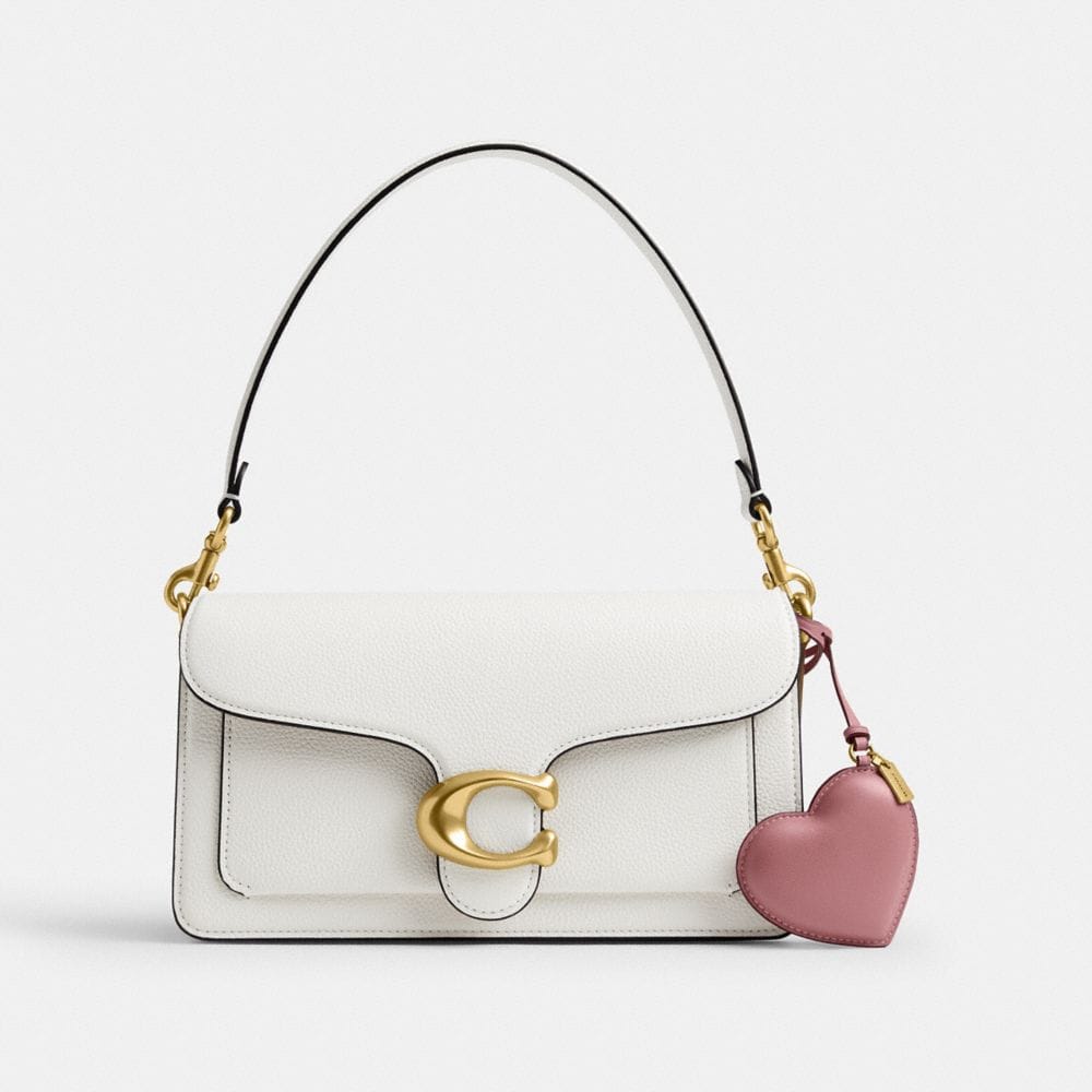 Coach Heart Puffy Bag Charm Brass Peony