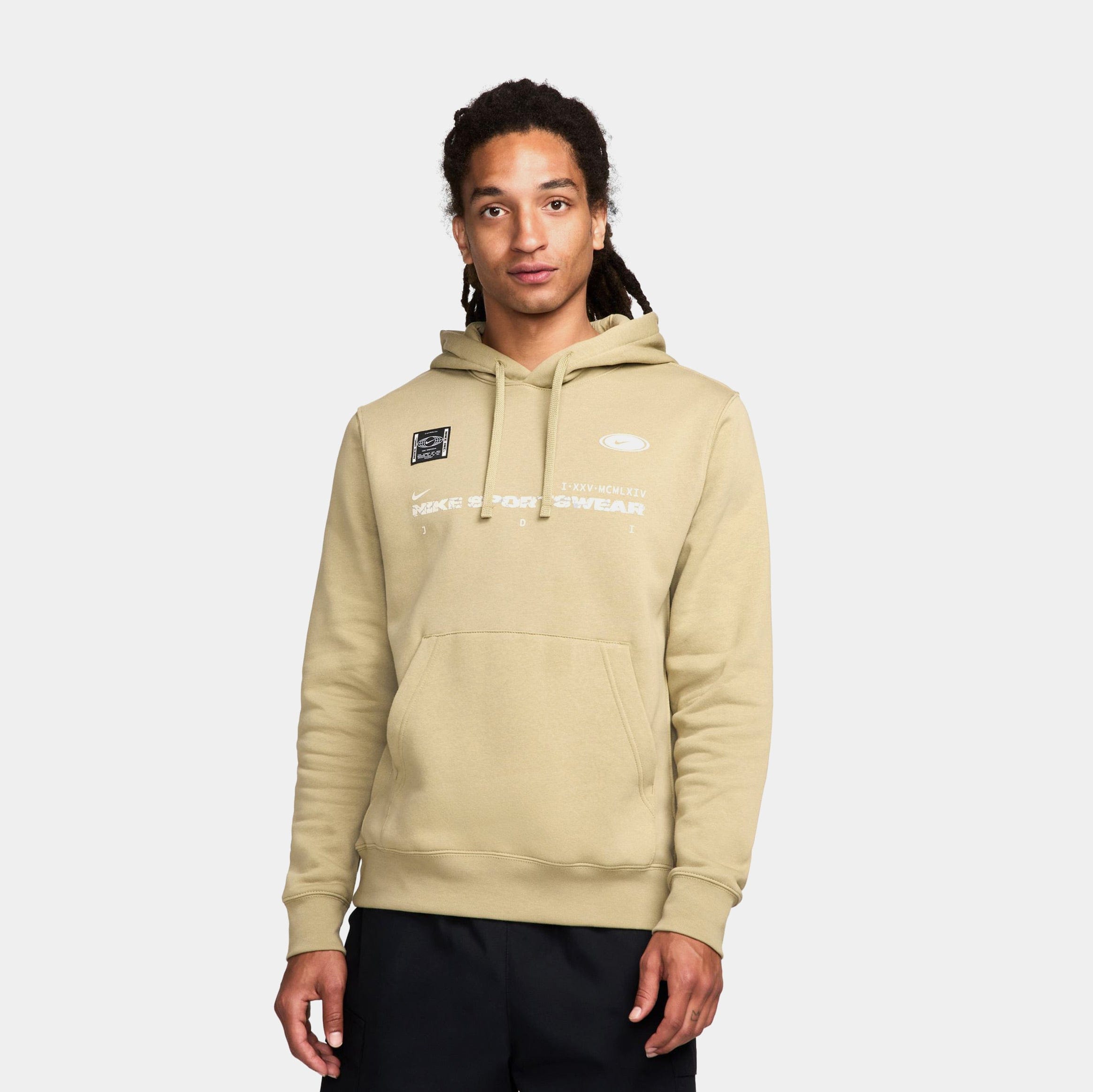 Nike NSW Club Pullover Mens Hoodie (Beige/White)