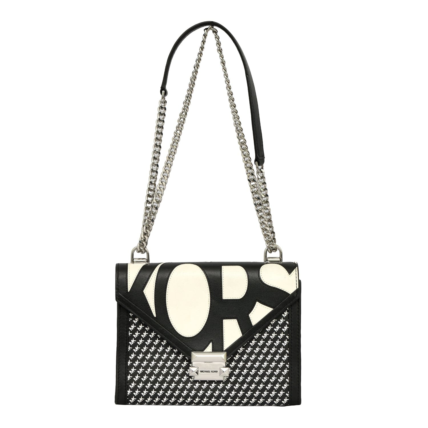 MICHAEL KORS WHITNEY GRAPHIC LOGO CONVERTIBLE SHOULDER BAG