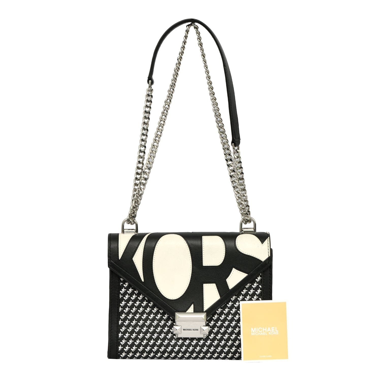 MICHAEL KORS WHITNEY GRAPHIC LOGO CONVERTIBLE SHOULDER BAG
